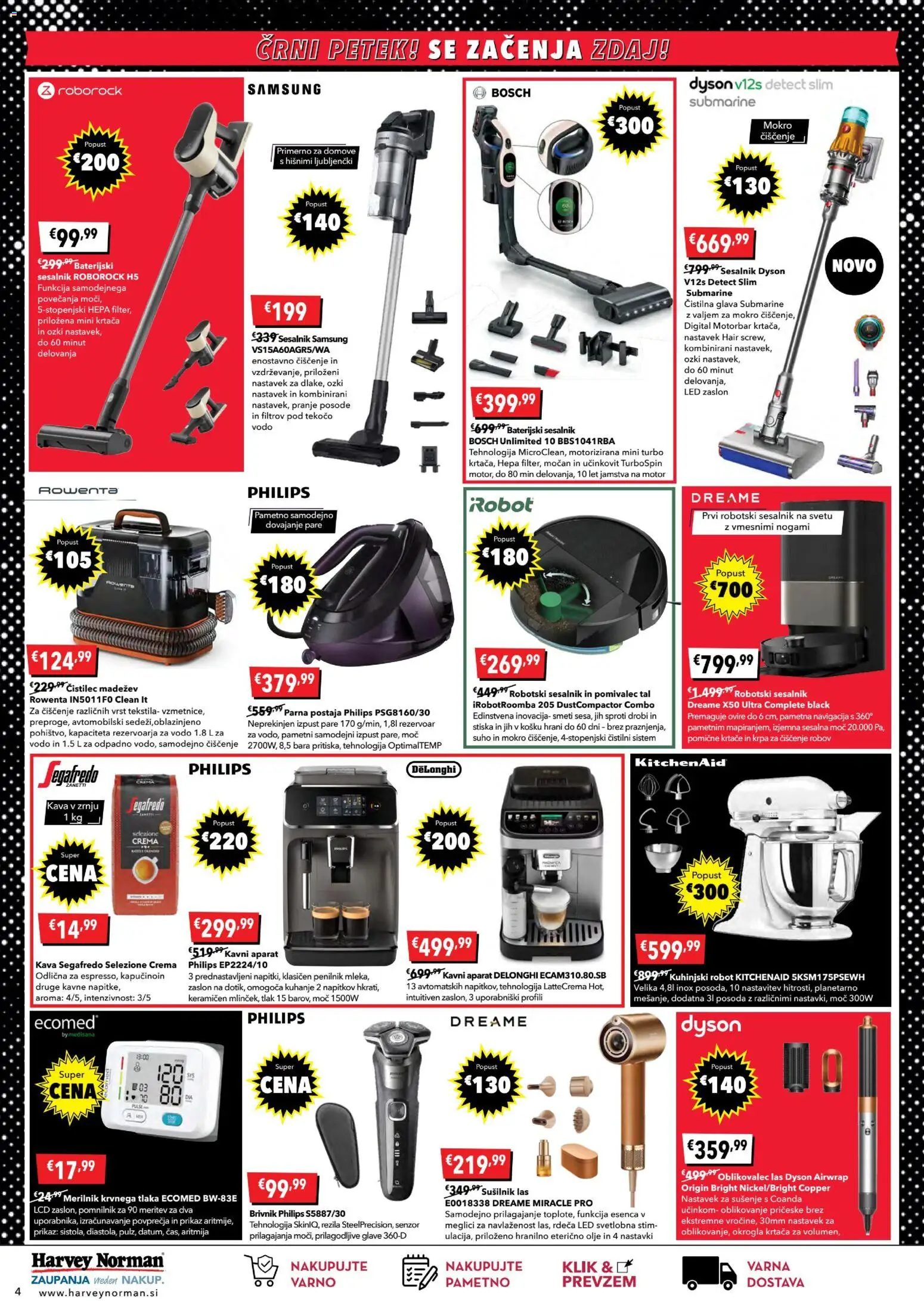 Novi Harvey Norman katalog ponudbe – veljaven od 20.11.2025 | Stran: 4 | Izdelki: Robot, Navigacija, Kava, Sesalnik