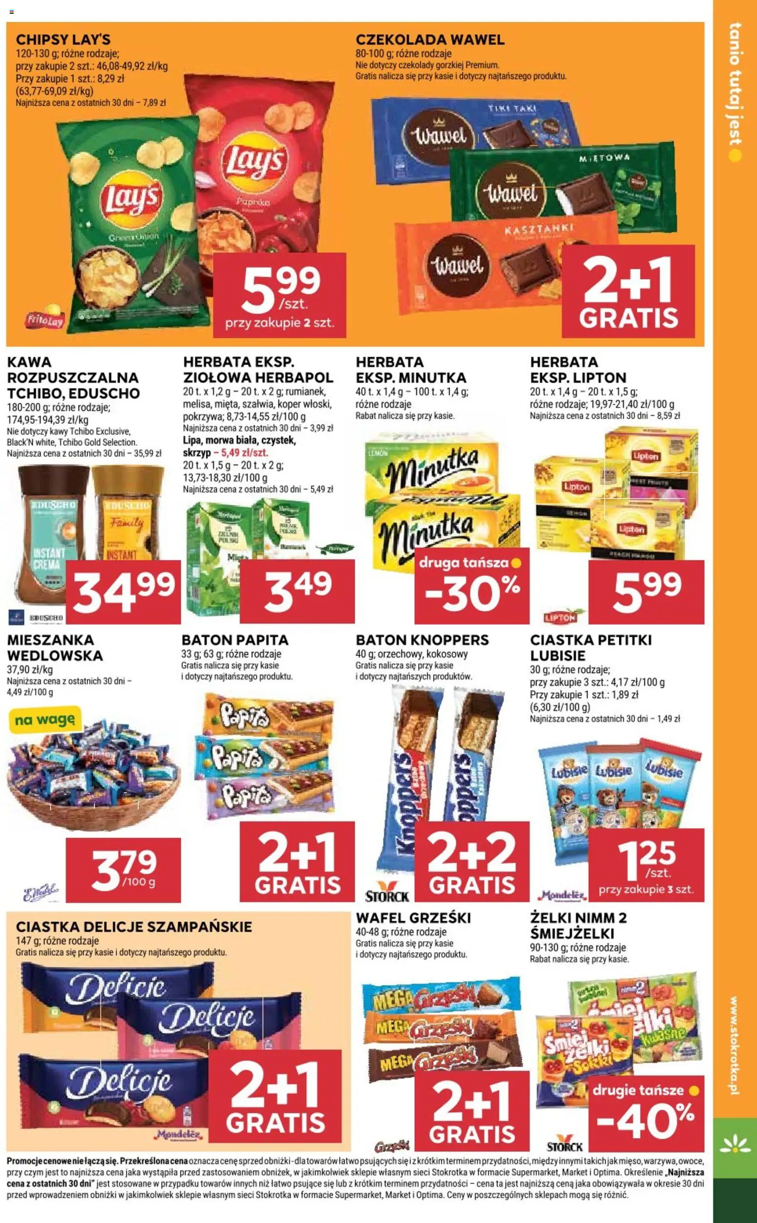 Stokrotka gazetka od 29.04.2026 | Strona: 23 | Produkty: Chipsy, Czekolada, Herbata, Ciastka