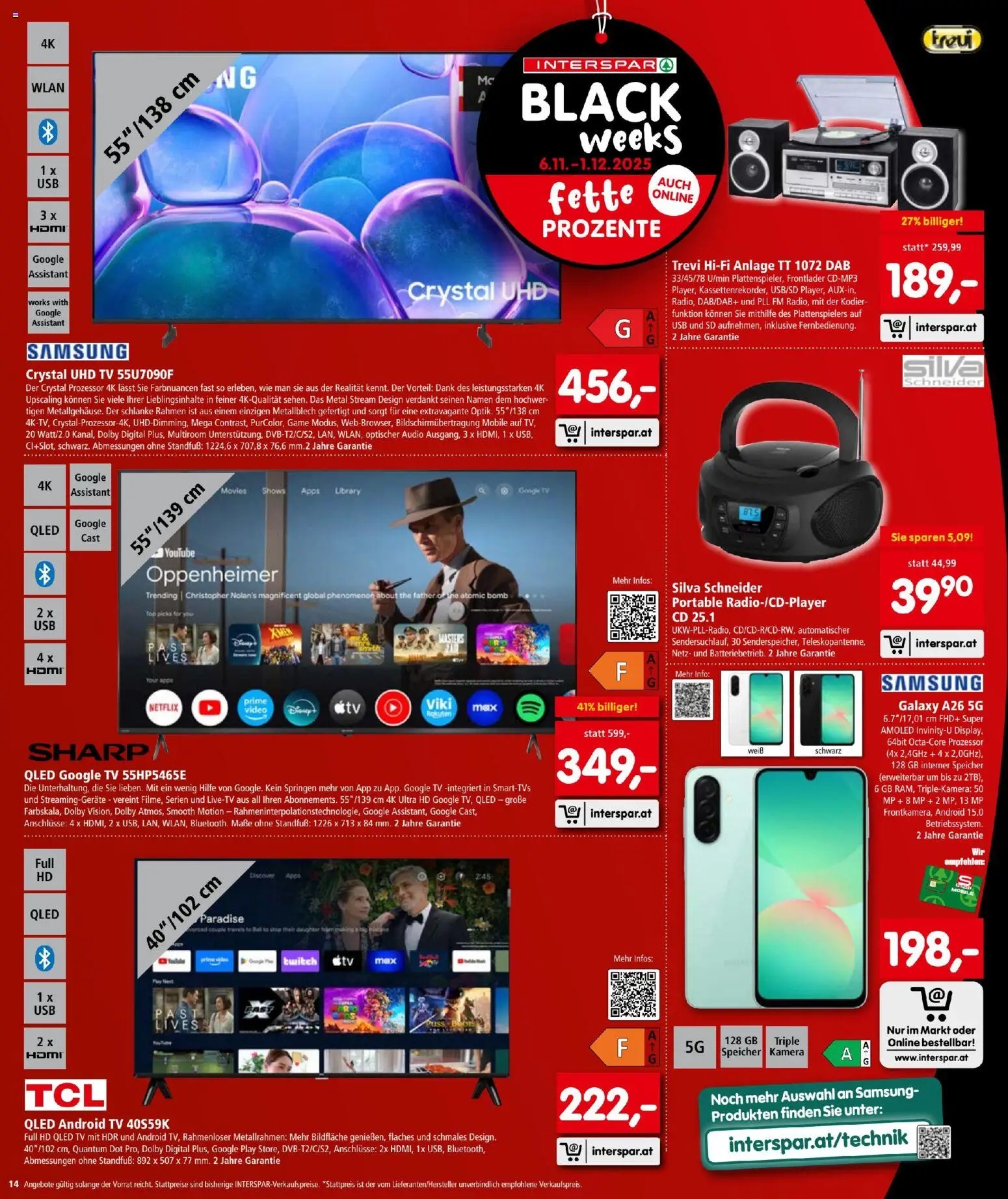 Interspar Flugblatt gültig ab 13.11.2025 | Seite: 14 | Produkte: Video, Kamera, USB, Samsung