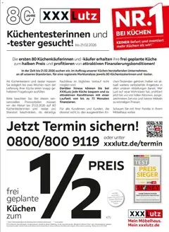 XXXL Lutz - Küchentesterinnen und -tester gesucht ab 01.02.2026 gültig