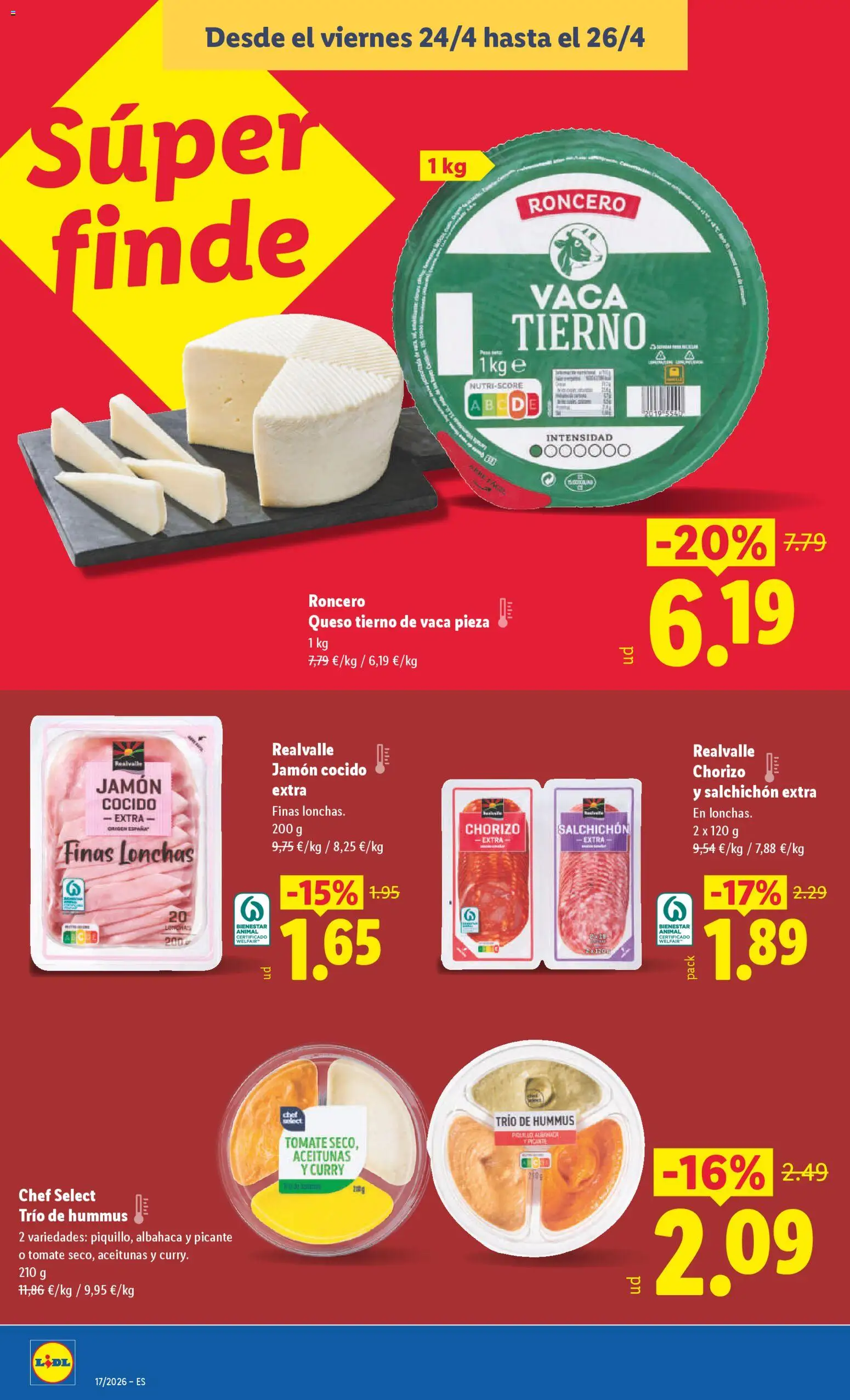 Lidl folleto │ válido desde el 20.04.2026 | Página: 26 | Productos: Queso, Jamón, Jamón cocido