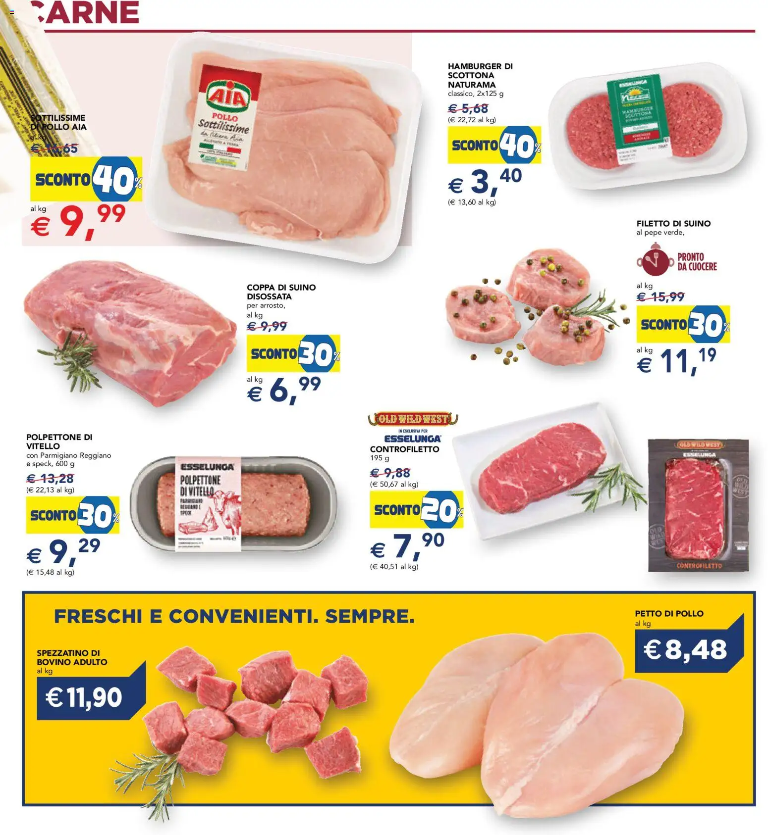 Volantino Esselunga S del 01.12.2025 | Pagina: 17 | Prodotti: Pollo, Vitello, Parmigiano, Hamburger