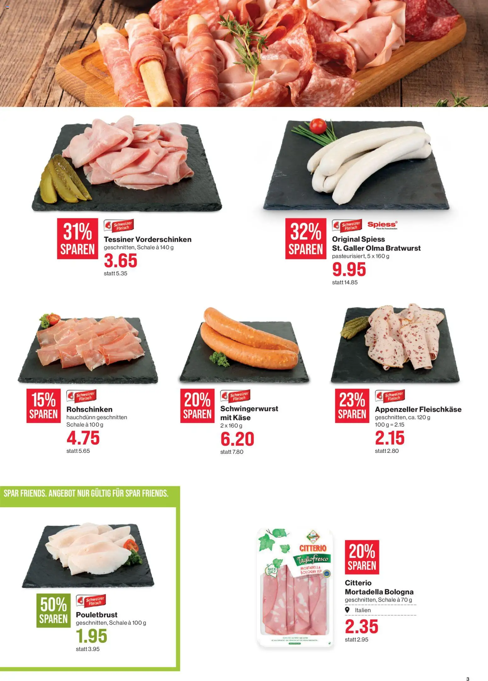 SPAR aktionen – gültig ab 16.04.2026 | Seite: 3 | Produkte: Pouletbrust, Käse