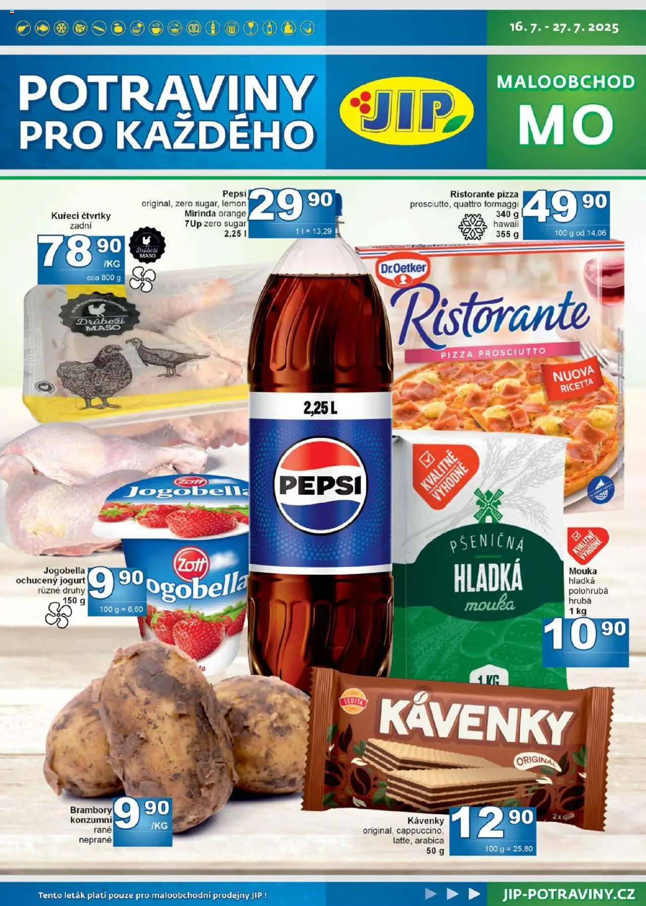Jip leták od 16.07.2025 | Strana: 1 | Produkty: Prosciutto, Pepsi, Brambory, Mouka