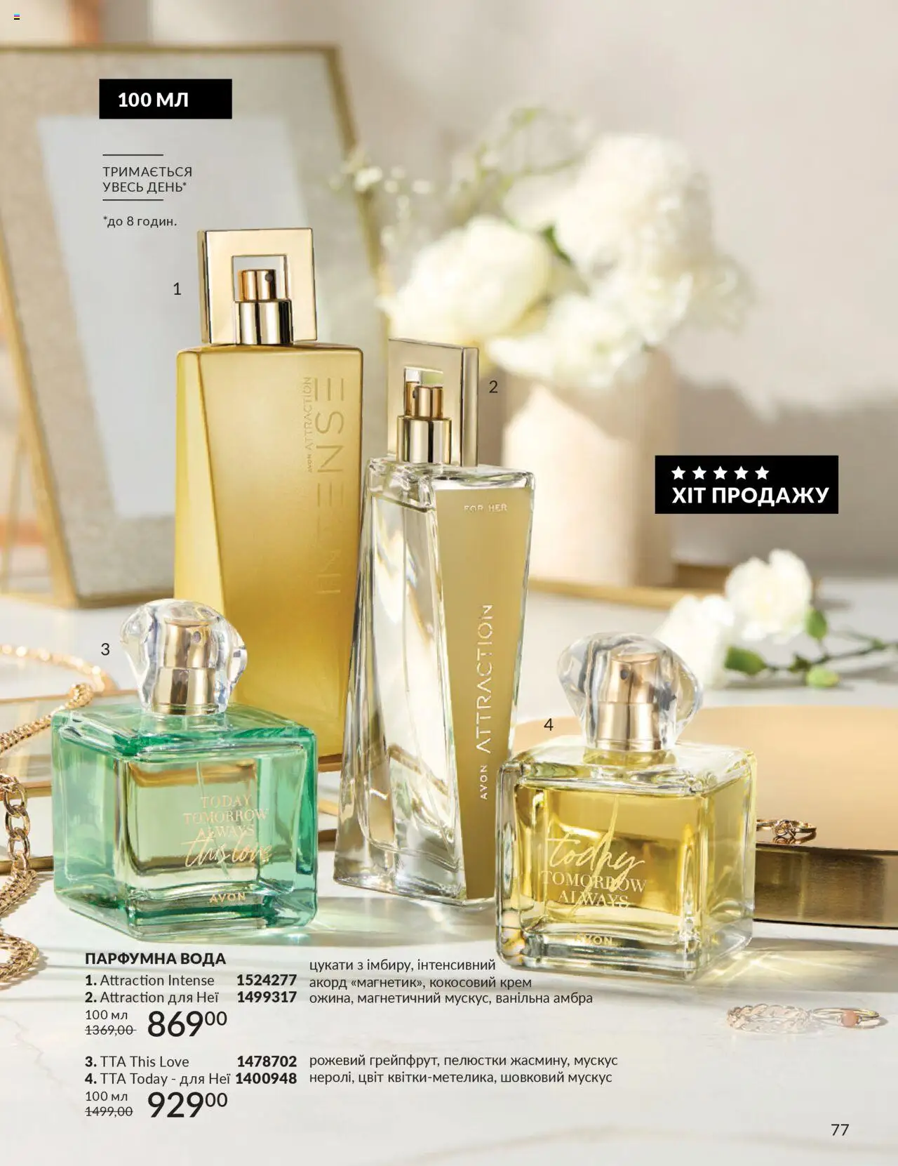 AVON Kаталог - дійснийкції з 01.07.2025 | Сторінка: 77 | Товари: Вода, Крем, Цукати