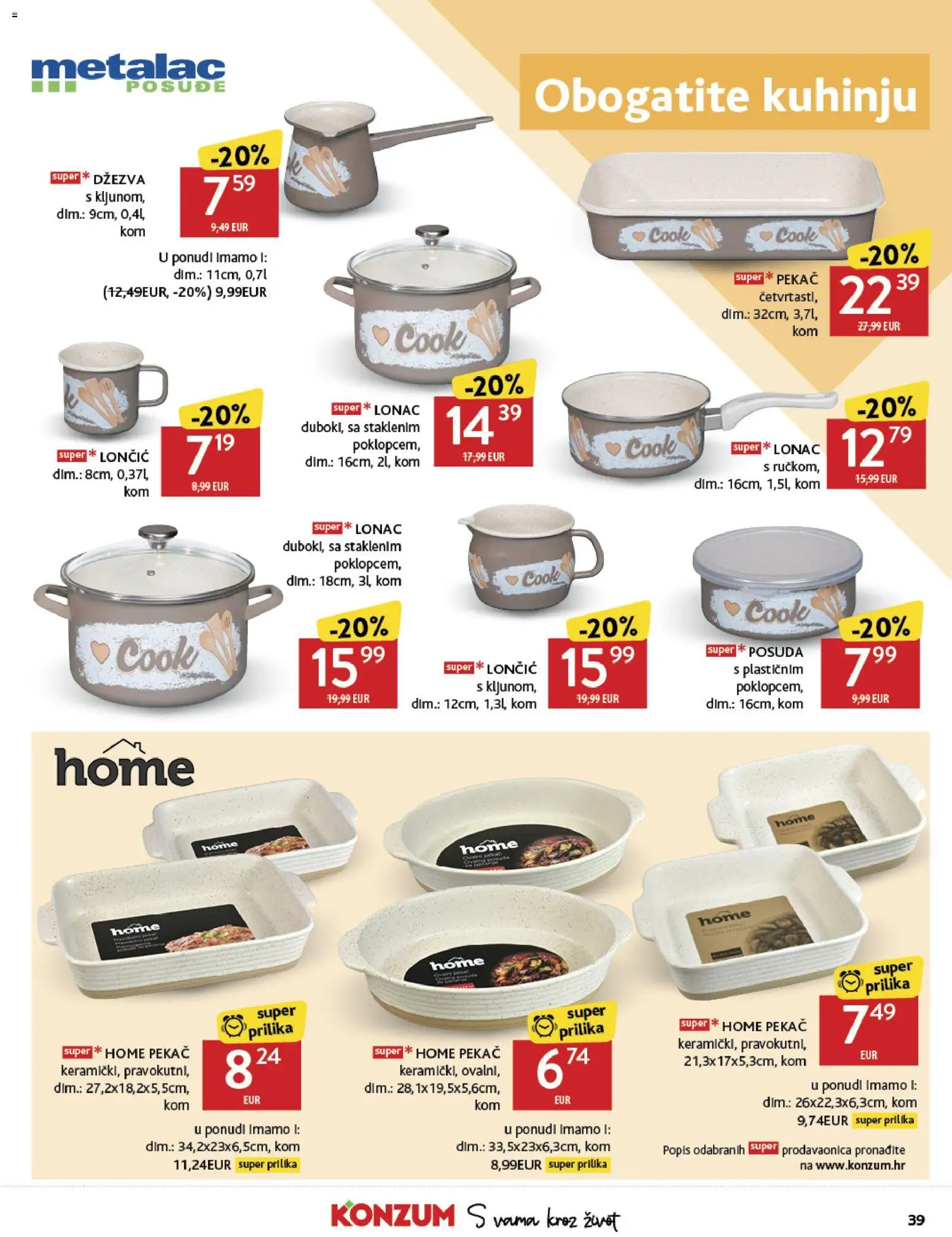 Konzum katalog | vrijedi od 05.11.2025 | Stranica: 39 | Proizvodi: Pan, Dzezva, Lonac