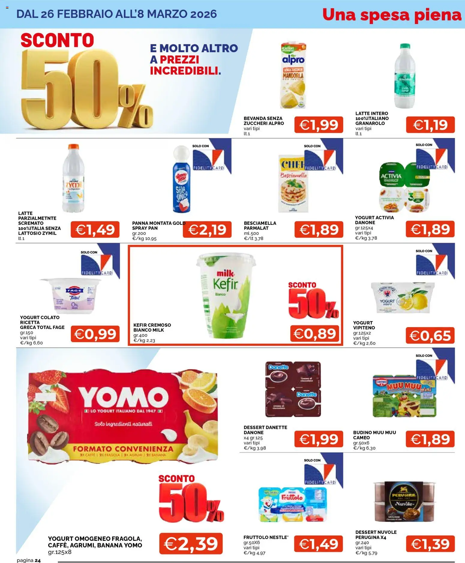 Volantino Mercatò del 26.02.2026 | Pagina: 24 | Prodotti: Yogurt, Latte, Budino, Besciamella