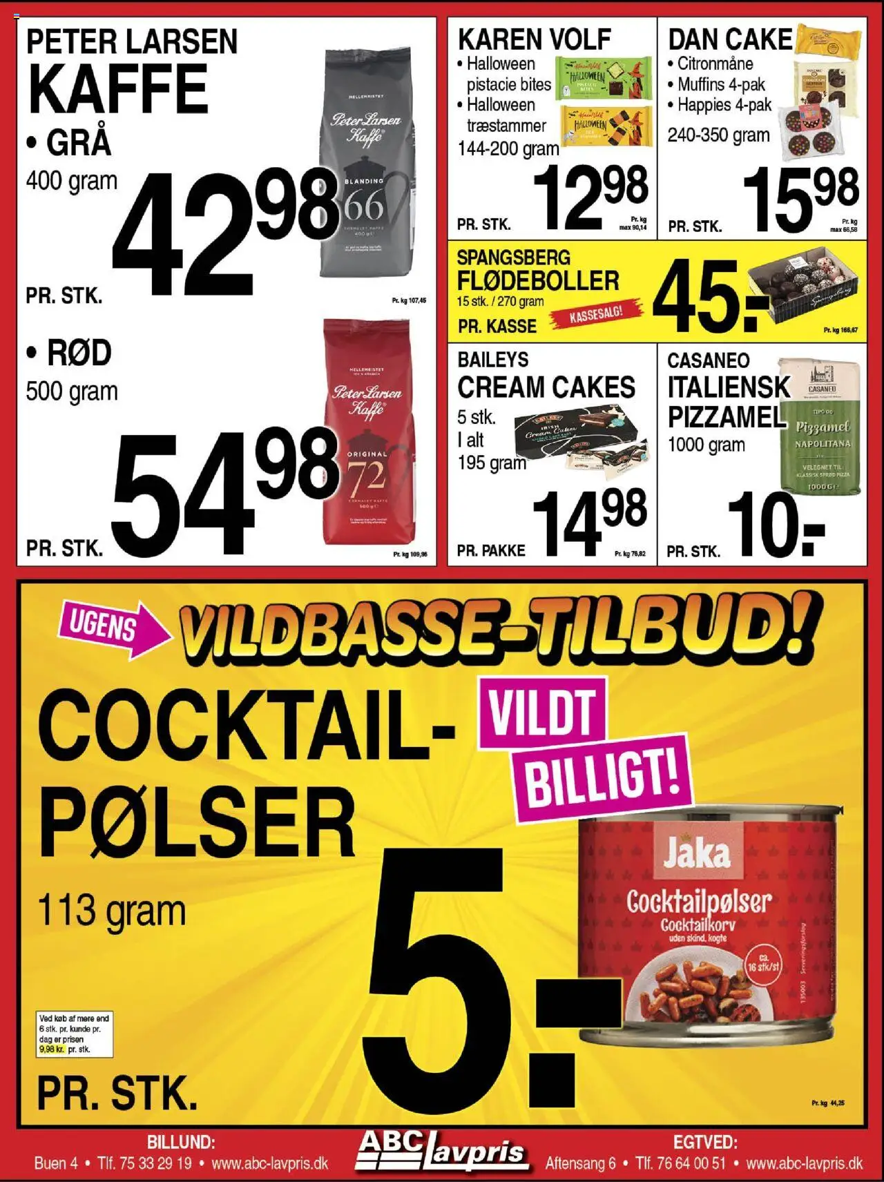Abc Lavpris tilbudsavis – gyldig fra 01.10.2025 | Side: 6 | Produkter: Pølser, Flødeboller, Citronmåne, Muffins