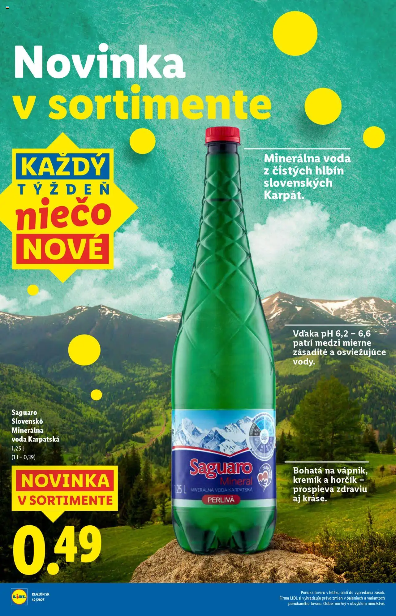 Nové Lidl akcie – leták je platný od 13.10.2025 | Strana: 20 | Produkty: Voda, Minerálna voda