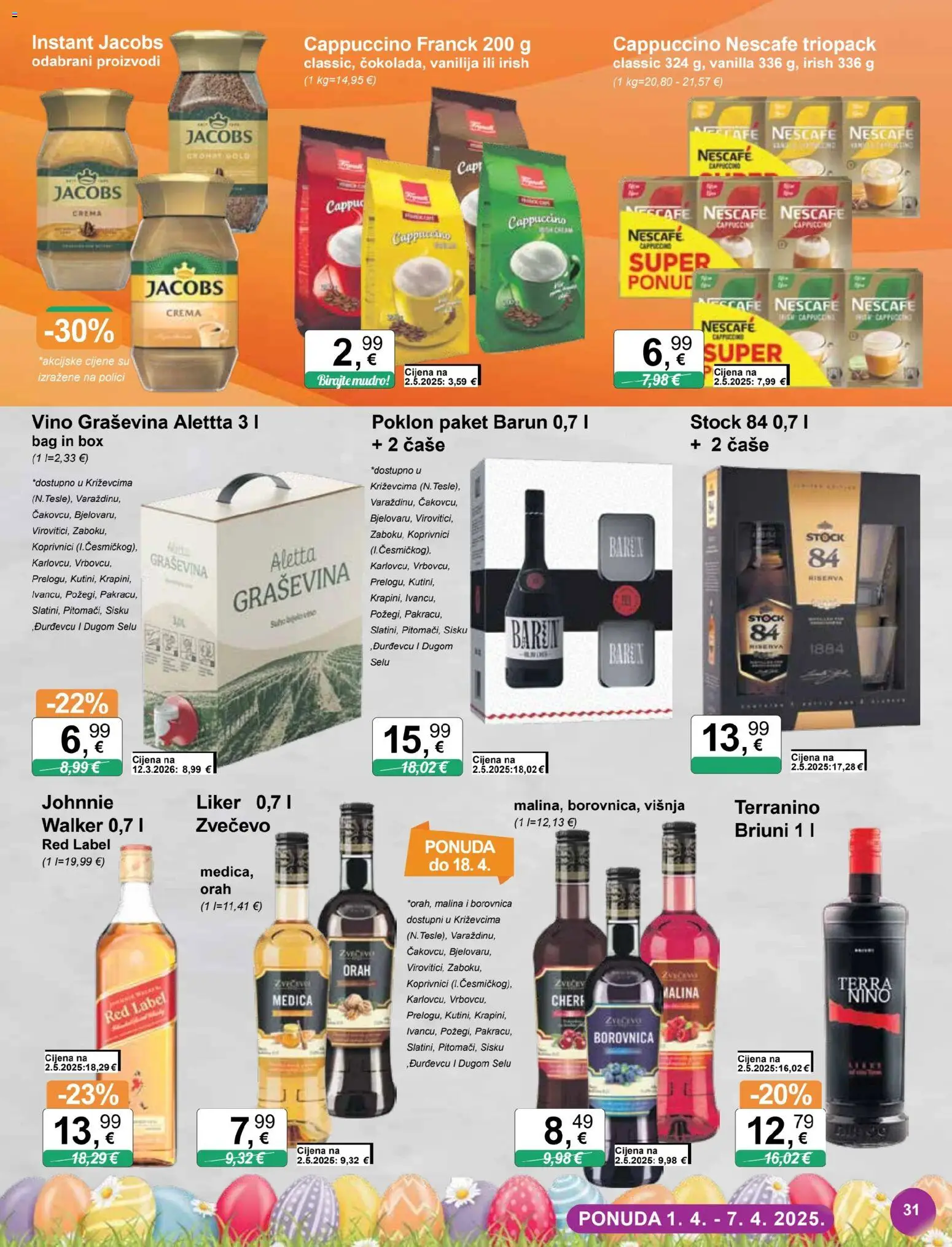 KTC katalog | vrijedi od 01.04.2026 | Stranica: 31 | Proizvodi: Vino, Čaše, Liker, Cappuccino