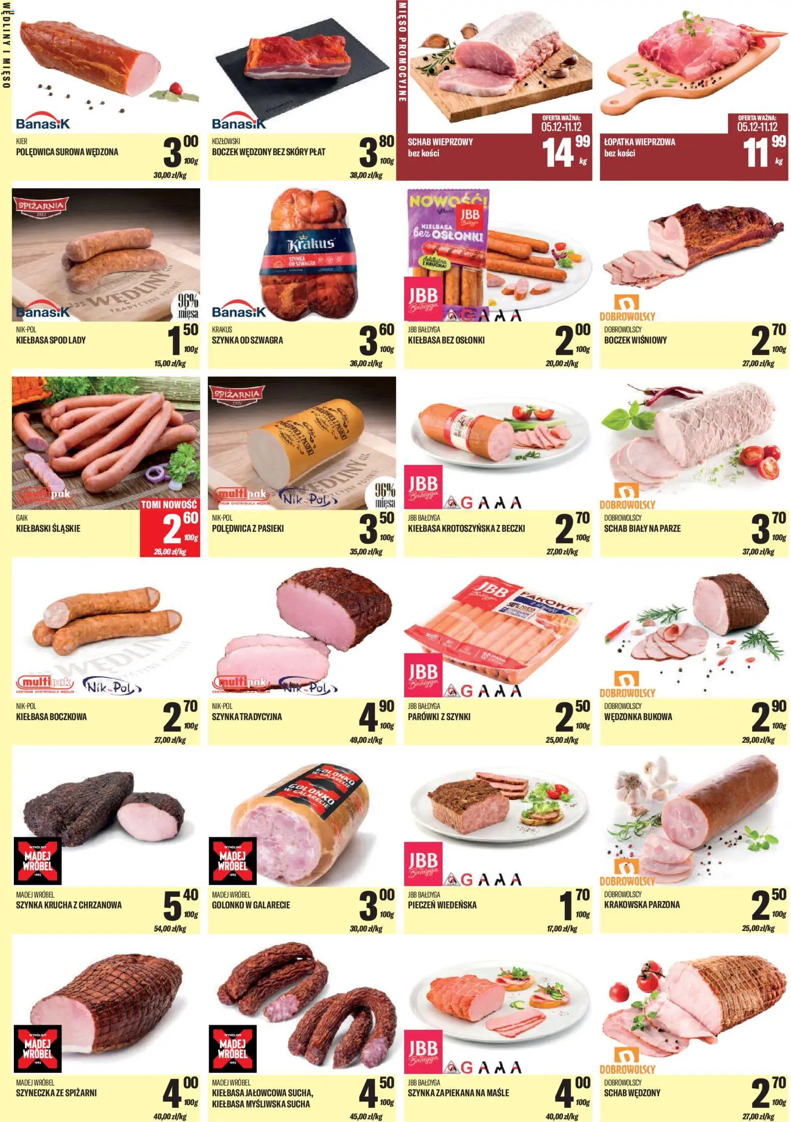 TomiMarkt Gazetka od 05.12.2025 | Strona: 2 | Produkty: Schab, Myśliwska, Parówki z szynki, Kiełbaski