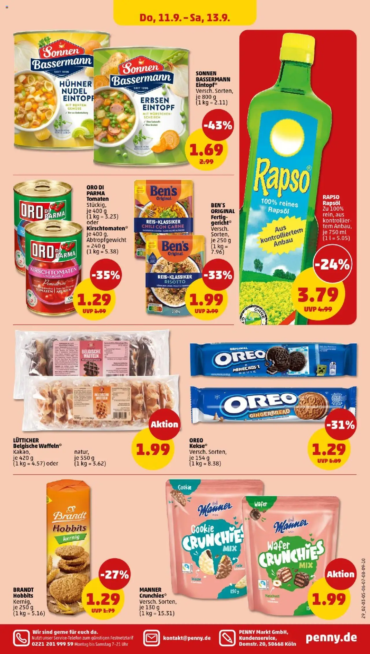 Penny Hamburg – gültig ab 08.09.2025 | Seite: 29 | Produkte: Rapsöl, Tomaten, Oro di parma, Chili