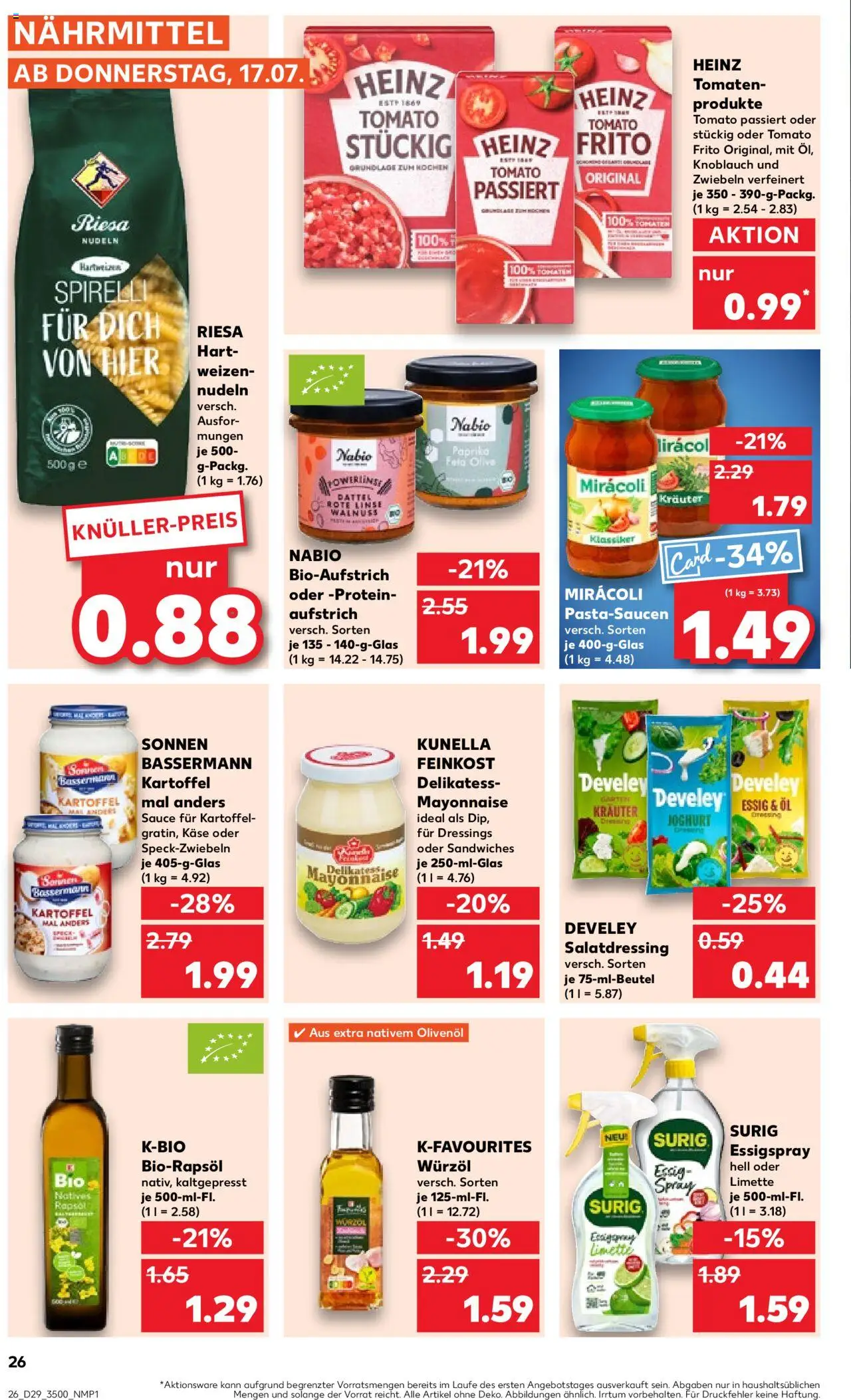 Kaufland prospekt Rostock	 - gültig ab dem 17.07.2025 | Seite: 26 | Produkte: Essig, Rapsöl, Dressing, Knoblauch