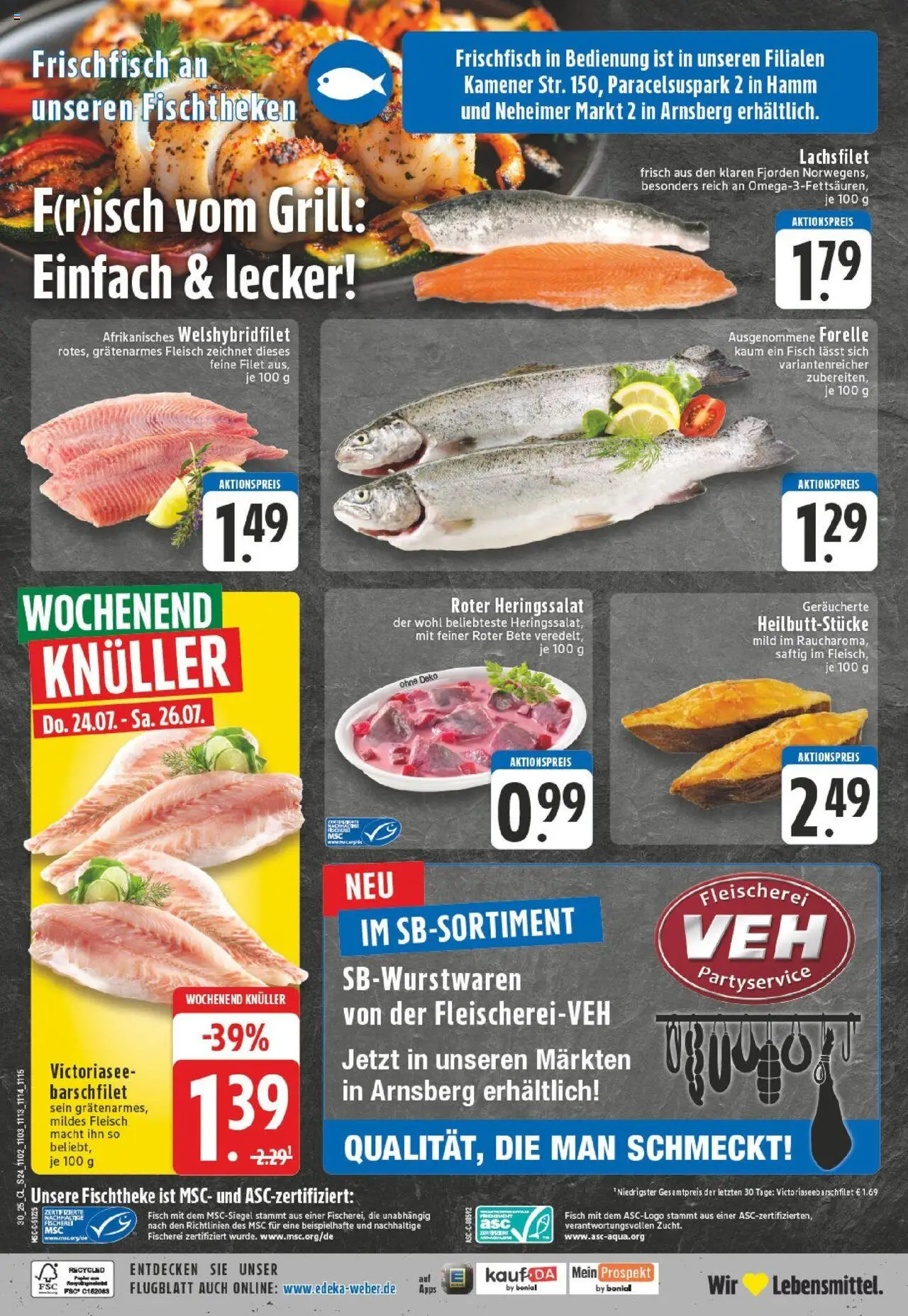 Edeka prospekt Hamm-Pelkum	 - gültig ab dem 20.07.2025 | Seite: 24 | Produkte: Grill, Fisch, Fleisch
