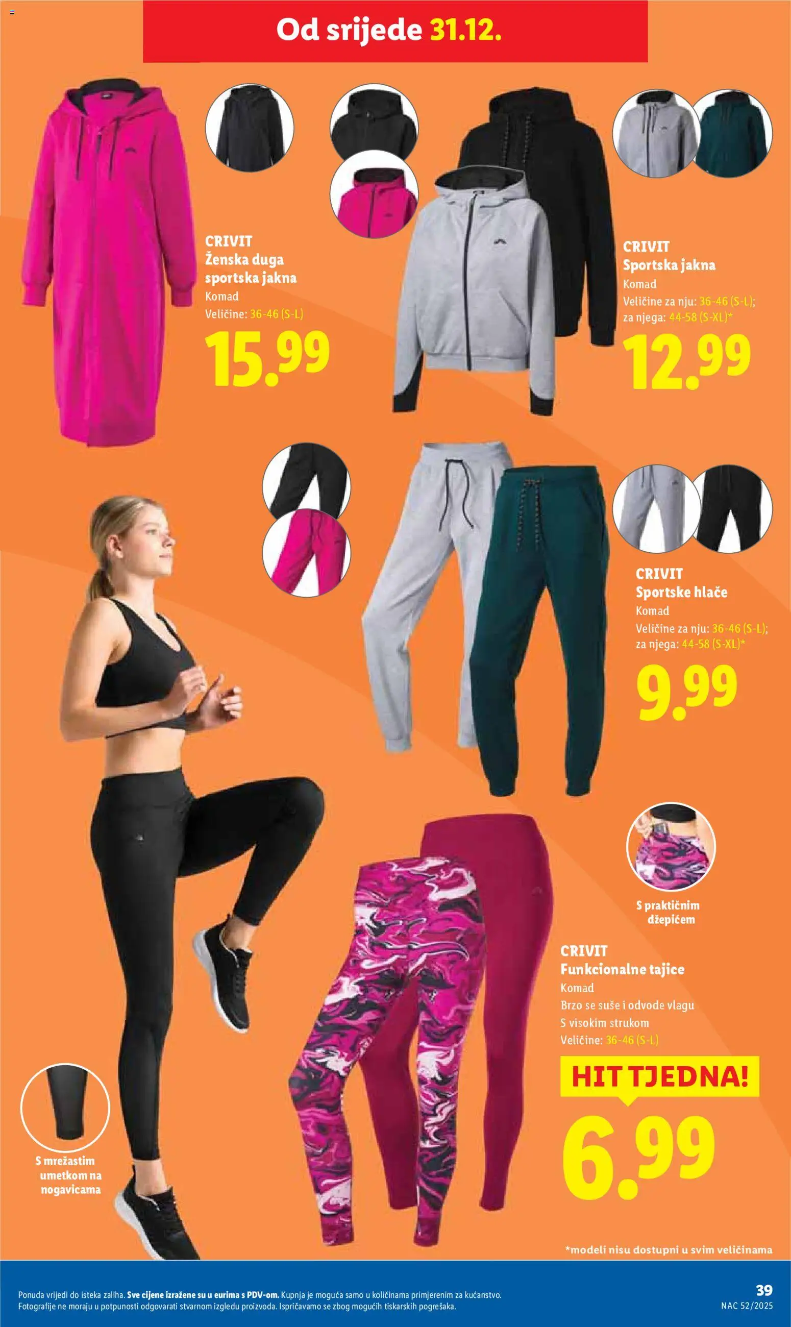 Lidl katalog | vrijedi od 27.12.2025 | Stranica: 39 | Proizvodi: Jakna, Hlače, Tajice