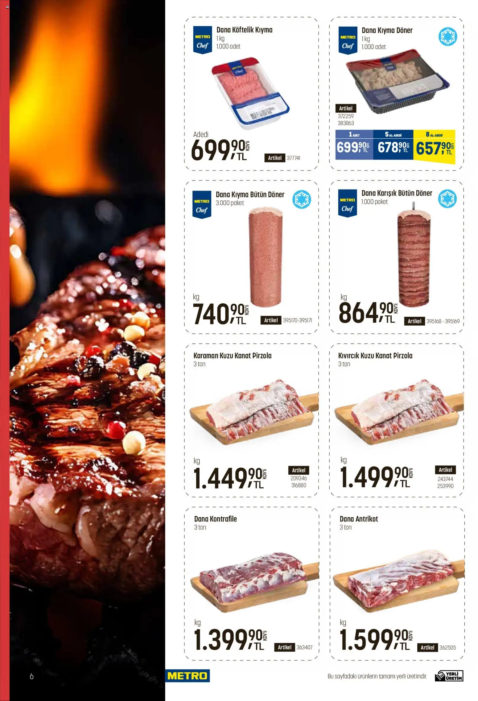 Metro - Fast Food Kataloğu - 15.04.2026 tarihinden itibaren geçerlidir | Sayfa: 6 | Ürünler: Döner, Kıyma, Pirzola