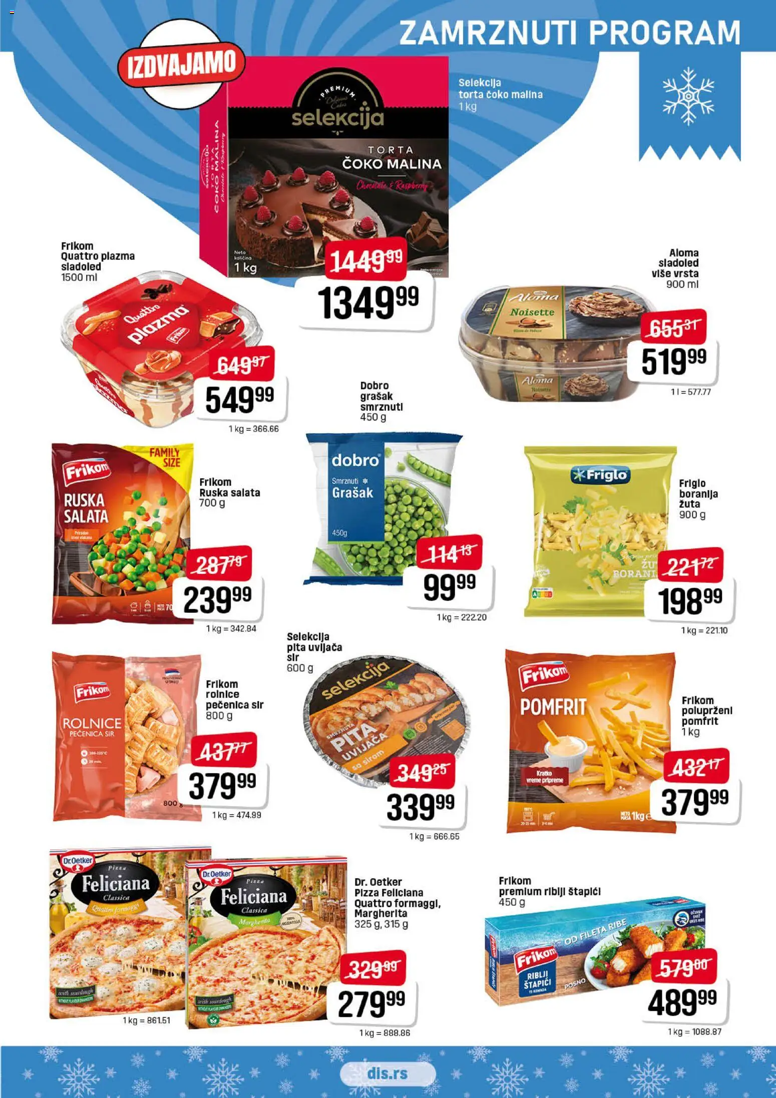 Super DIS katalog - važi od 15.01.2026 | Strana: 5 | Proizvode: Sladoled, Salata, Riblji štapići, Pita