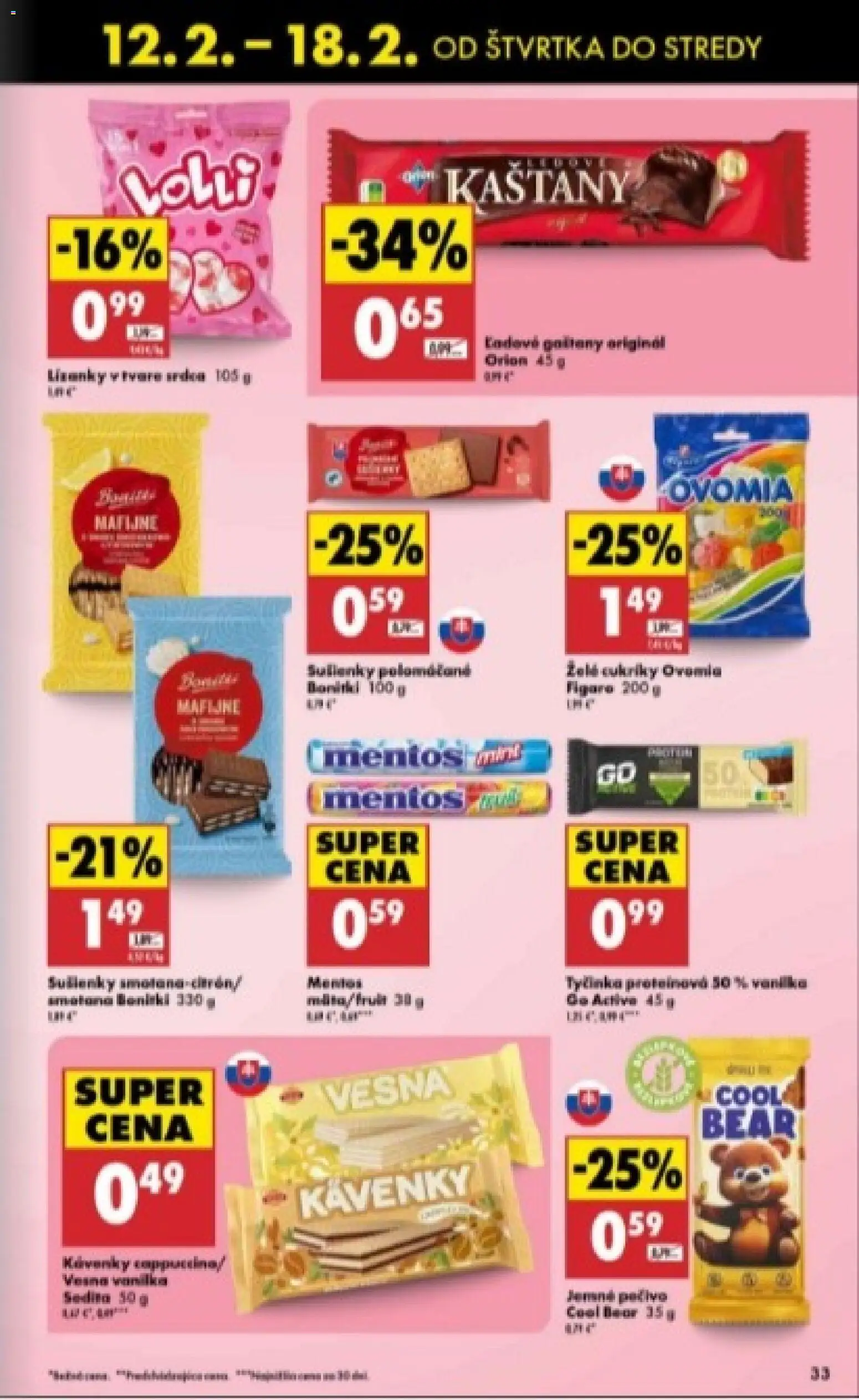 Nové Biedronka akcie – leták je platný od 12.02.2026 | Strana: 33 | Produkty: Smotana, Cukríky
