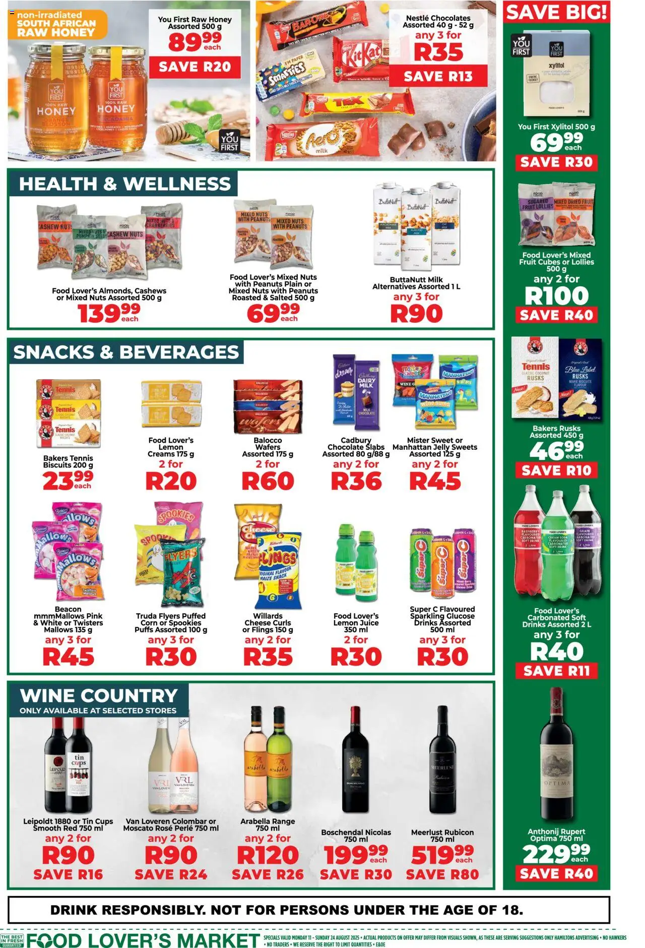 Food Lover's Market Inland Provinces - Specials │ valid from 11.08.2025 | Page: 6 | Products: Biscuits, Juice, Snacks, Fruit