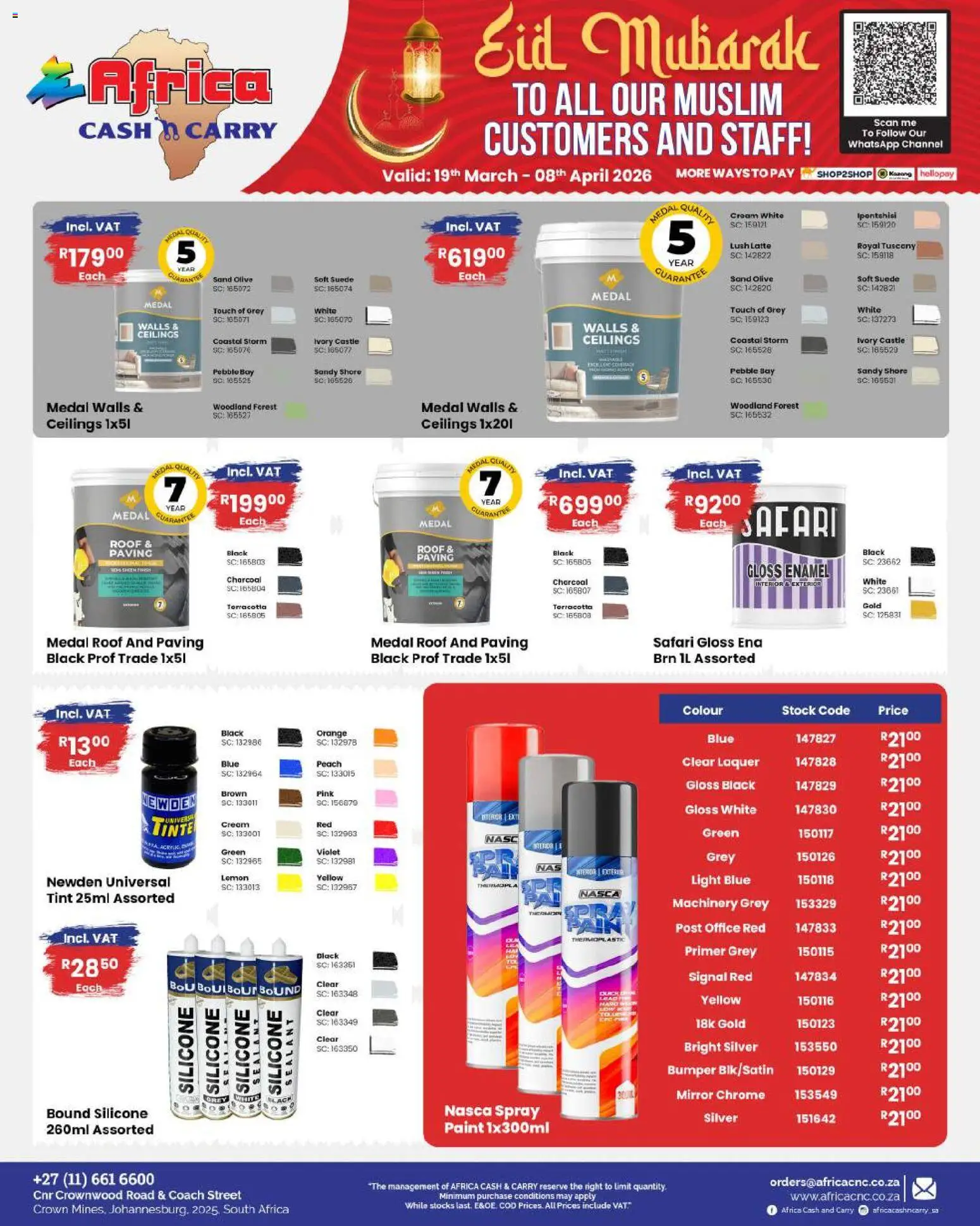 New Africa Cash & Carry catalogue – valid from 19.03.2026 | Page: 90 | Products: Gloss, Light, Stock, Silicone