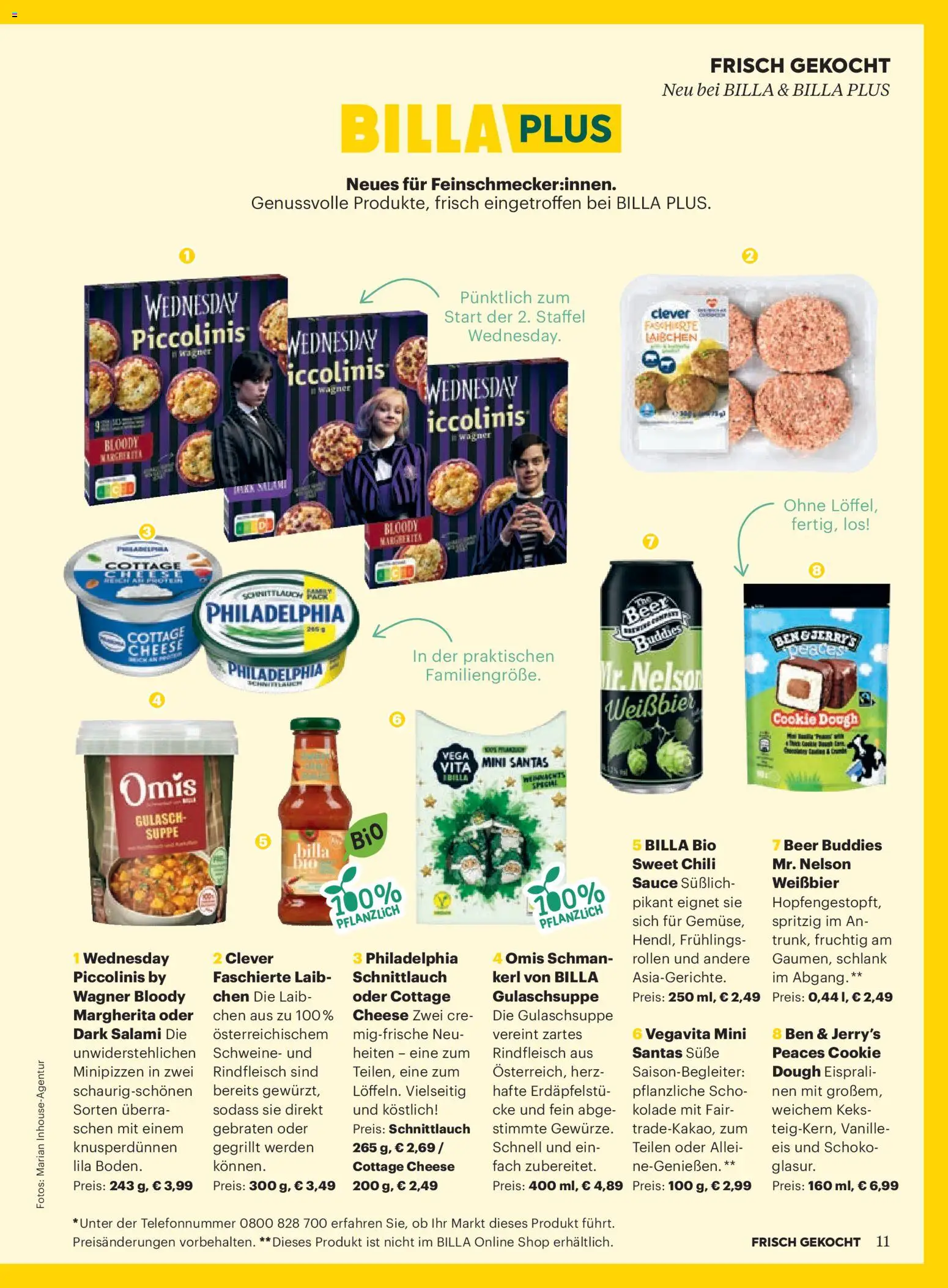 Billa  Frisch Gekocht gültig ab 01.11.2025 | Seite: 7 | Produkte: Eis, Chili, Salami, Rindfleisch