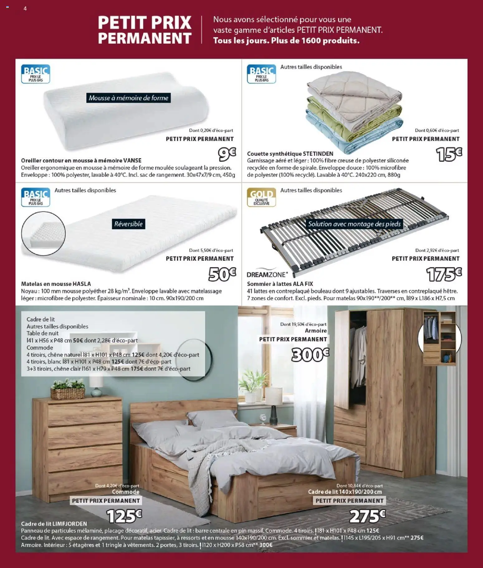 {H1} | Page: 4 | Produits: Sac, Commode, Table, Couette