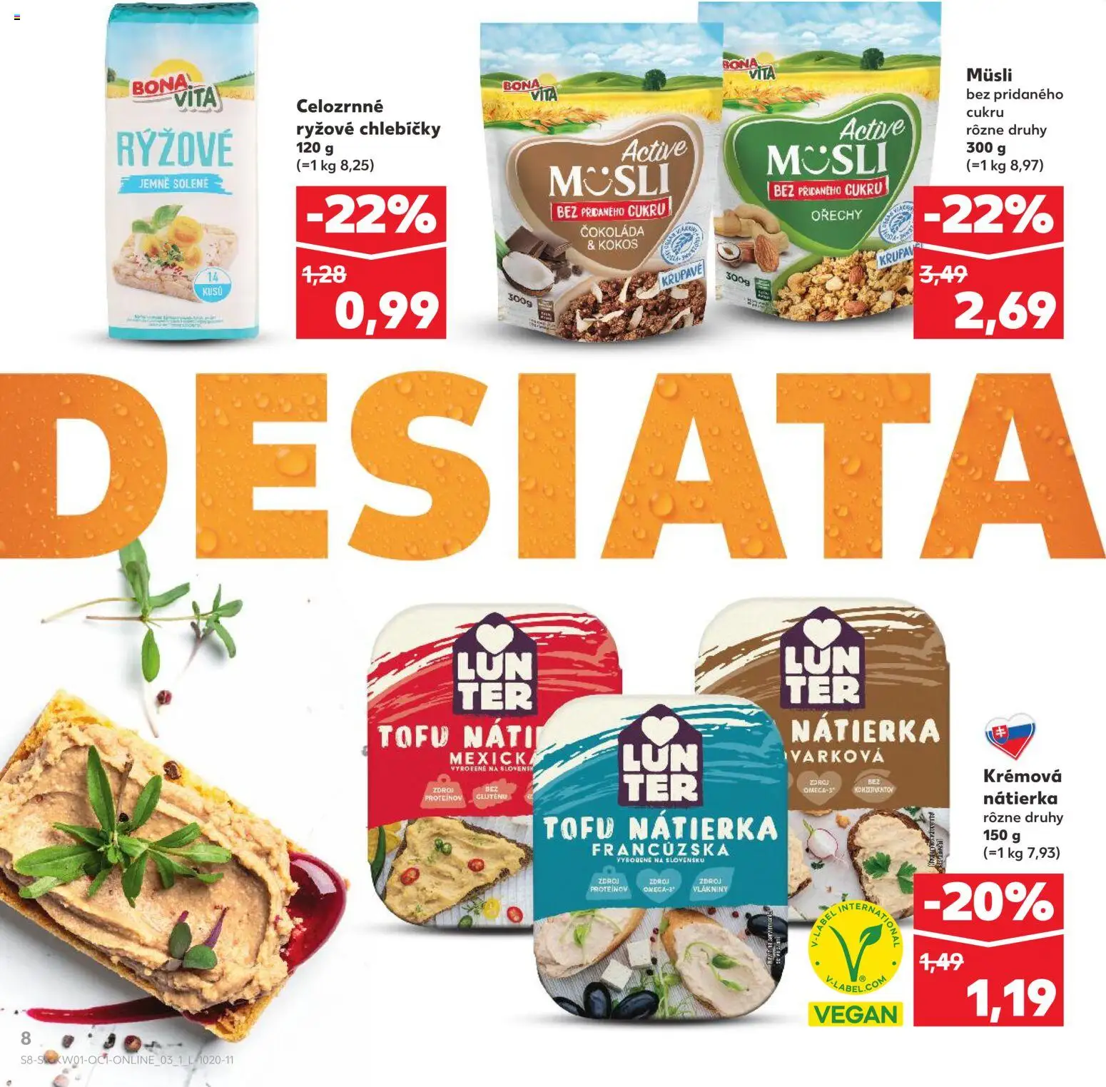 Kaufland SK akciós ujság - amely érvényes a következő dátumtól: 03.01.2026 | Oldal: 8 | Termékek: Tofu, Vegán