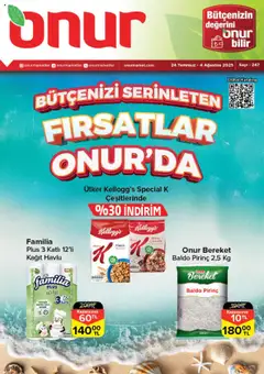 24.07.2025 tarihinden itibaren geçerli olan Onur Market kataloğu önizlemesi