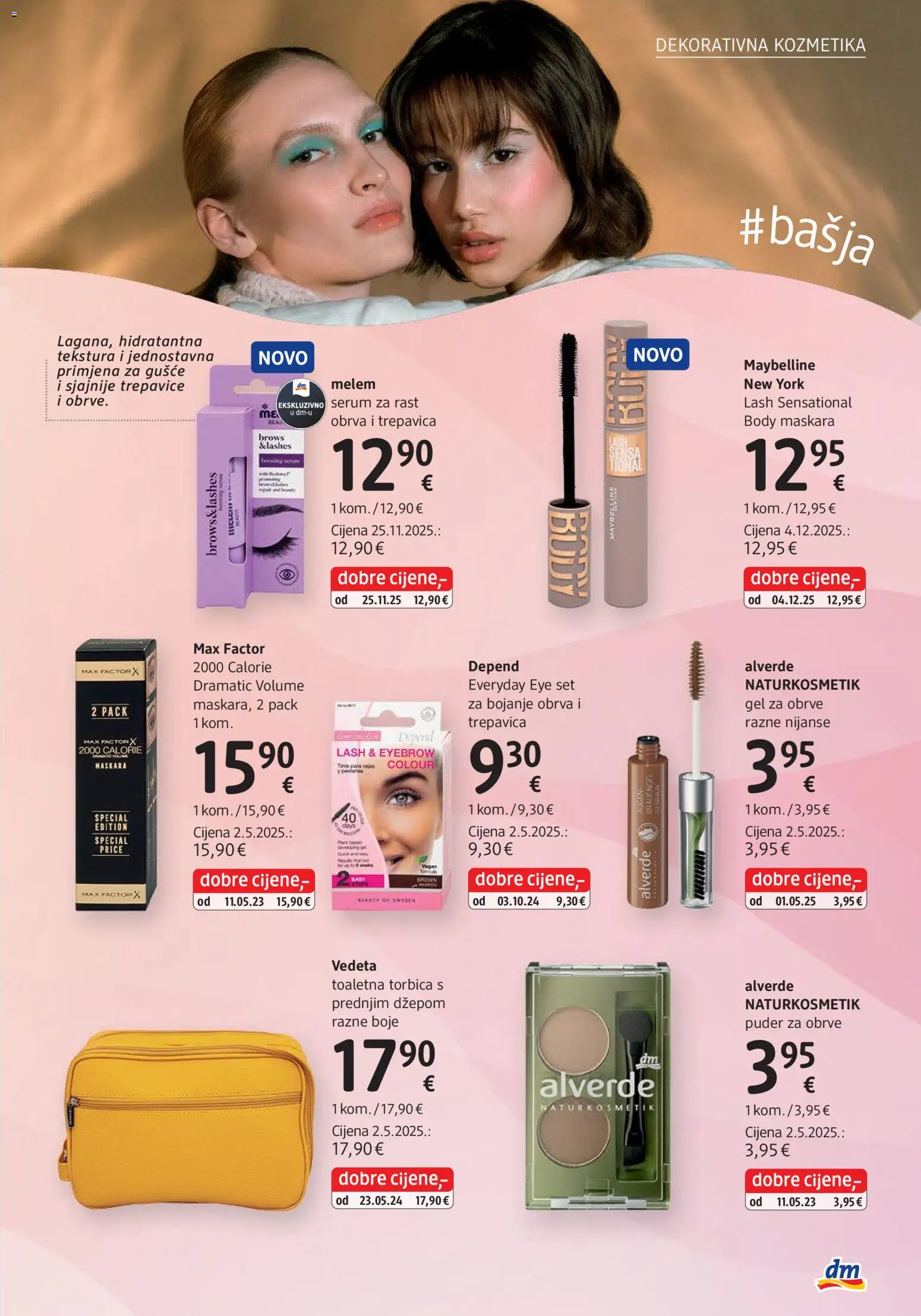 DM katalog | vrijedi od 01.01.2026 | Stranica: 33 | Proizvodi: Gel za obrve, Maskara, Torbica, Maybelline