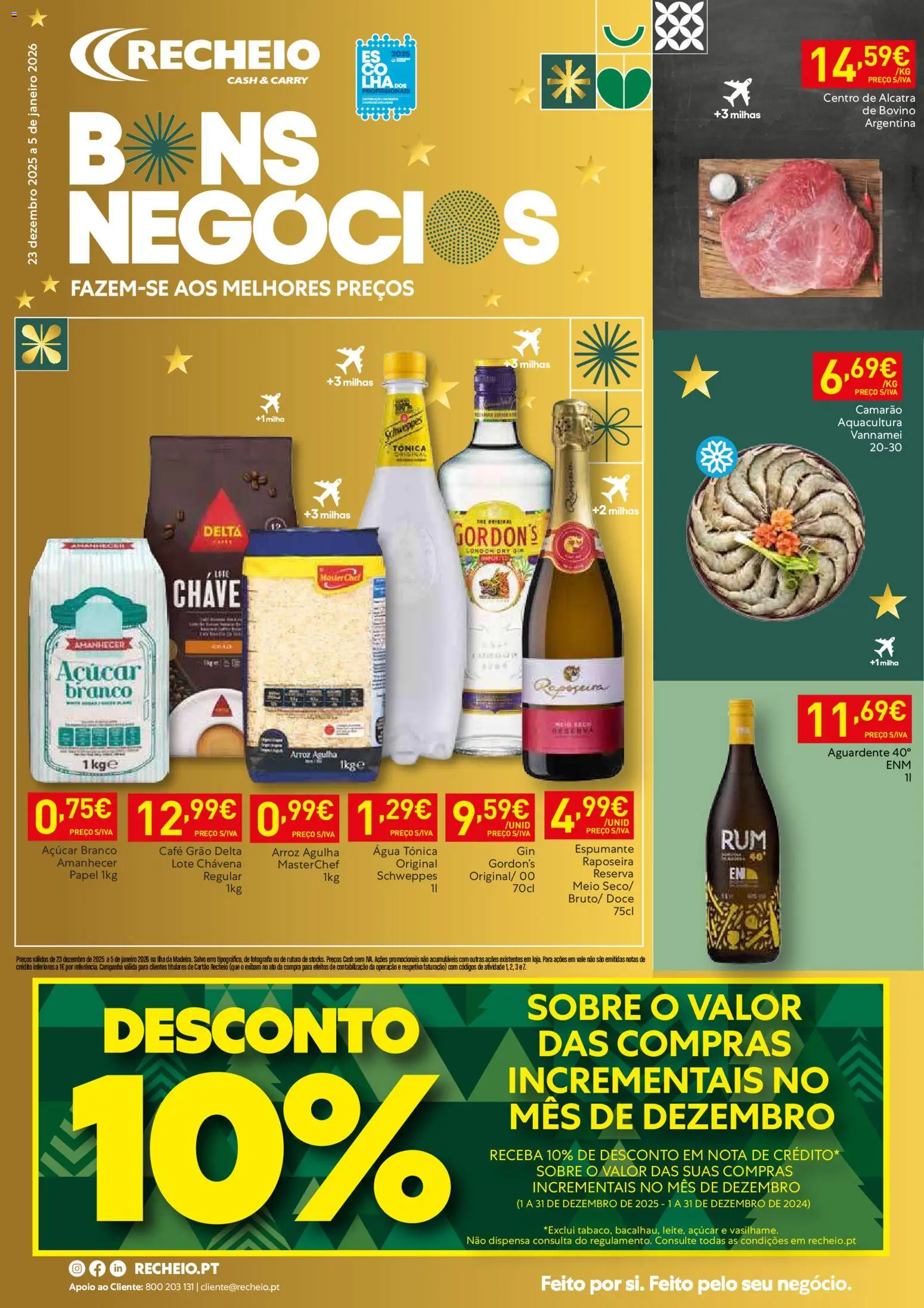 Recheio - Madeira │ válido de 23.12.2025 | Página: 1 | Produtos: Agua, Espumante, Café, Arroz