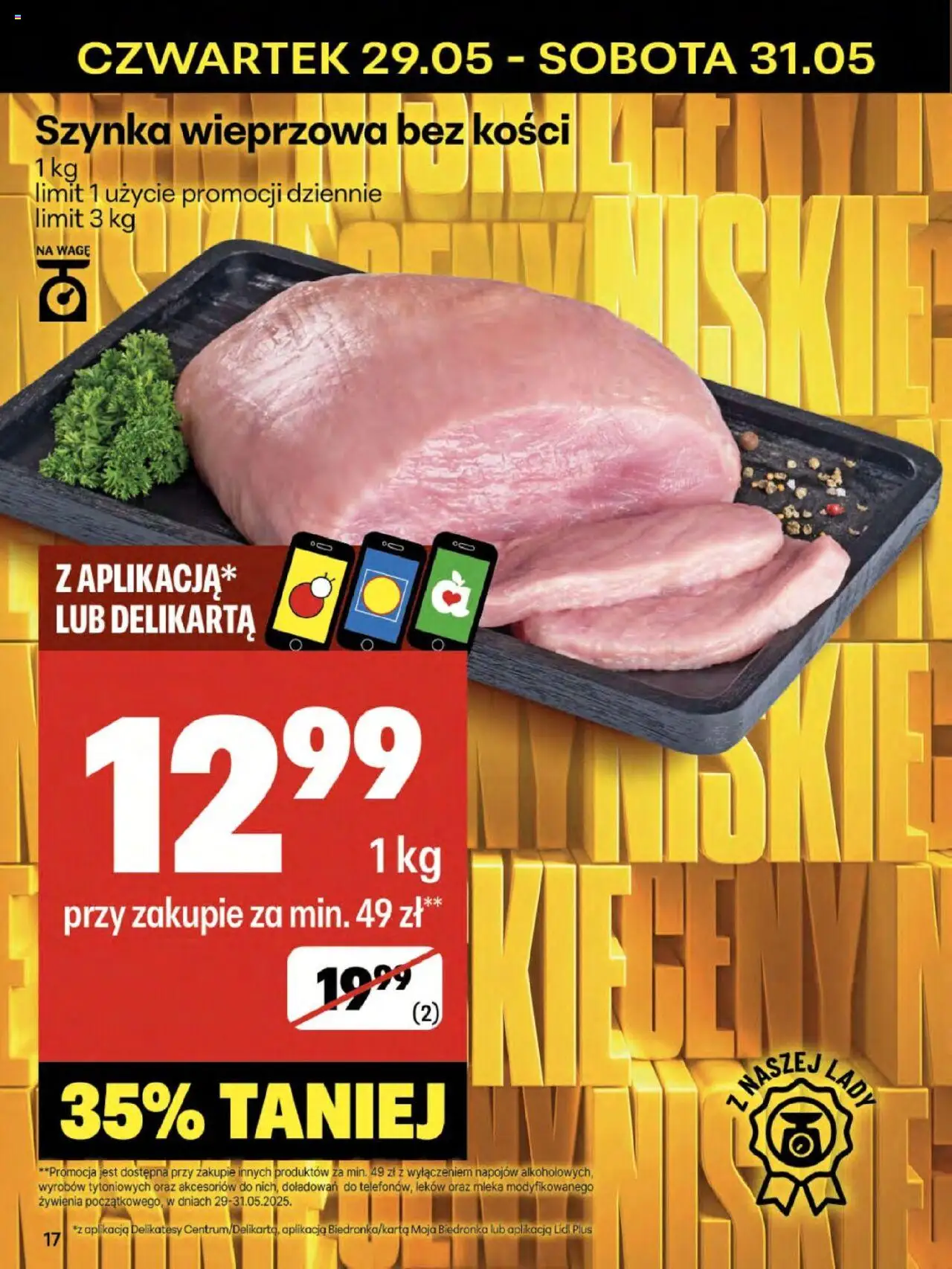 Delikatesy Centrum Gazetka od 29.05.2025 | Strona: 17 | Produkty: Mleka, Szynka wieprzowa, Szynka, Delikatesy