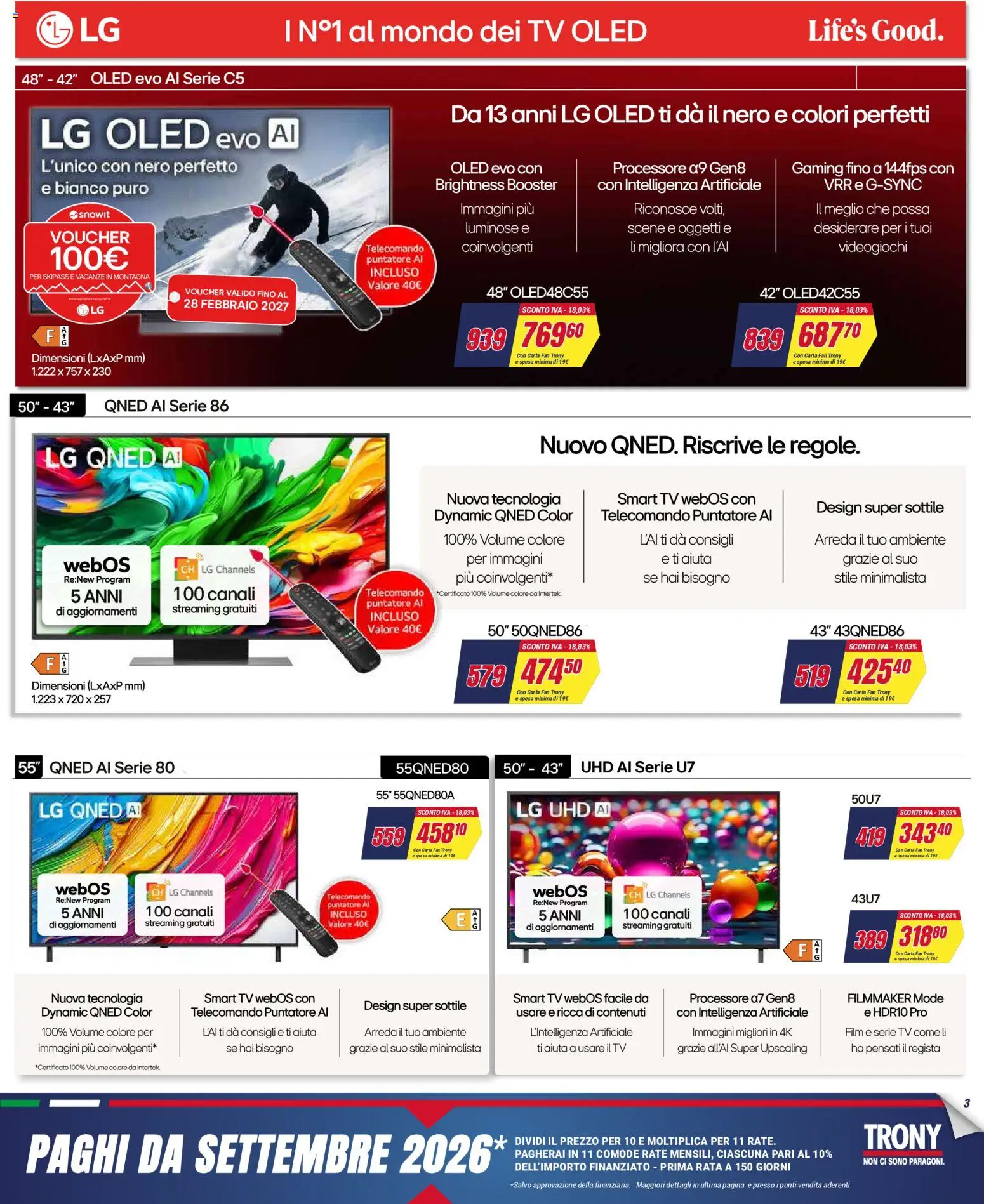 Volantino Trony del 02.04.2026 | Pagina: 3 | Prodotti: Telecomando, smart TV, TV, Fan