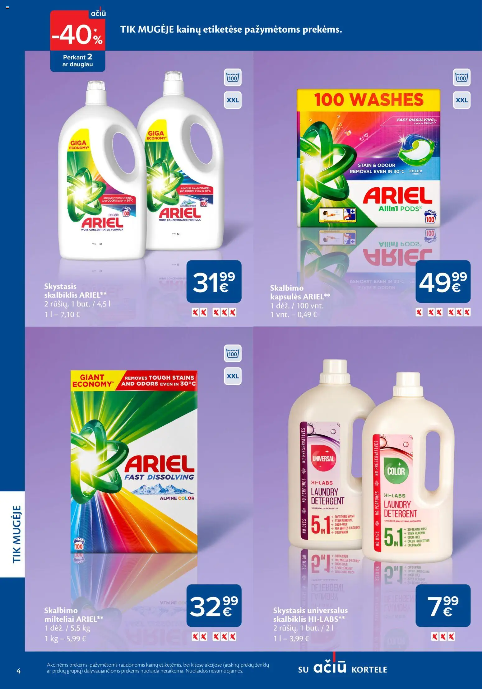 MAXIMA akcijos nuo 05.03.2026 | Puslapis: 4 | Prekių: Skalbimo milteliai