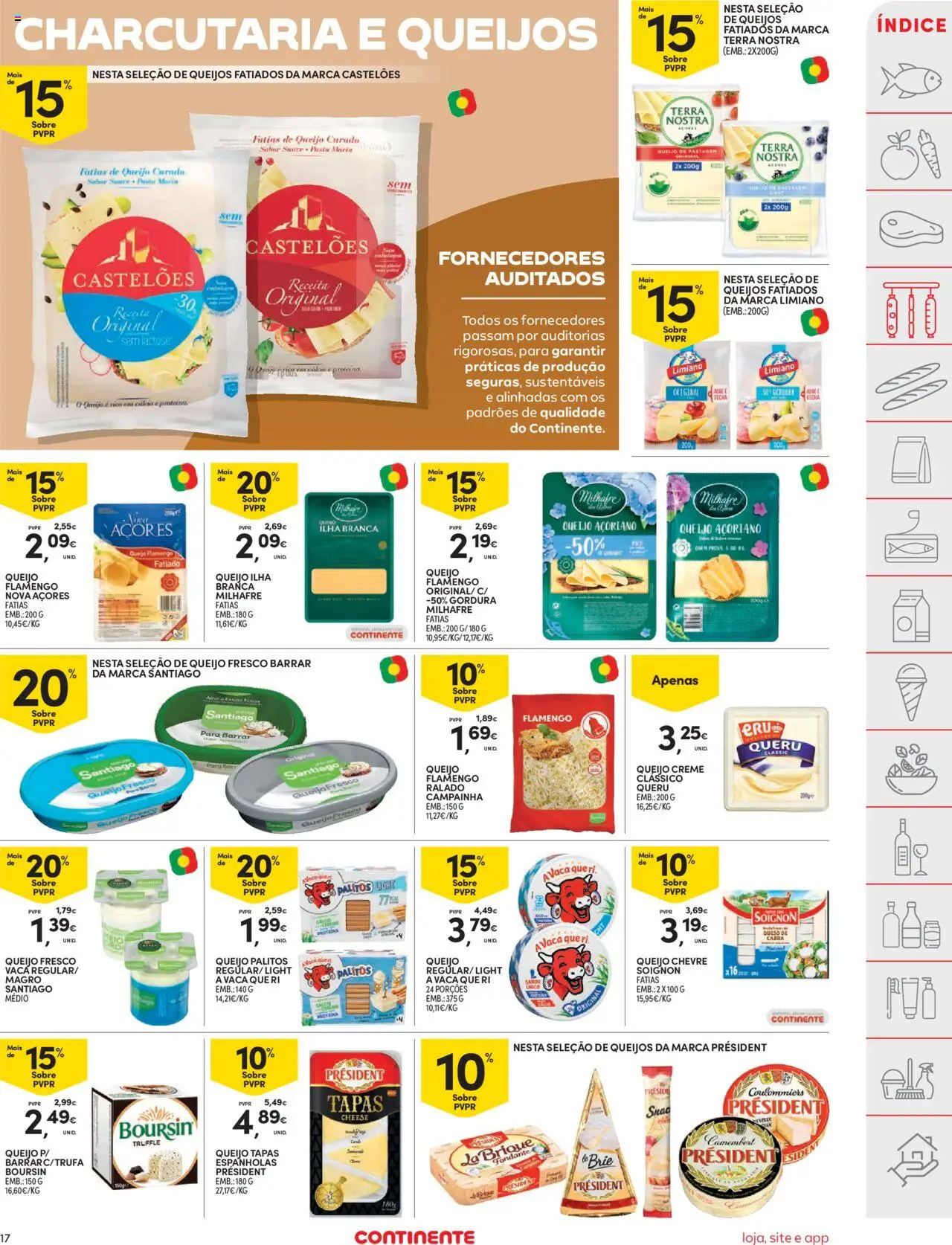 Continente folheto │ válido de 16.09.2025 | Página: 17 | Produtos: Cream cheese, Campainha, Cálcio, Creme