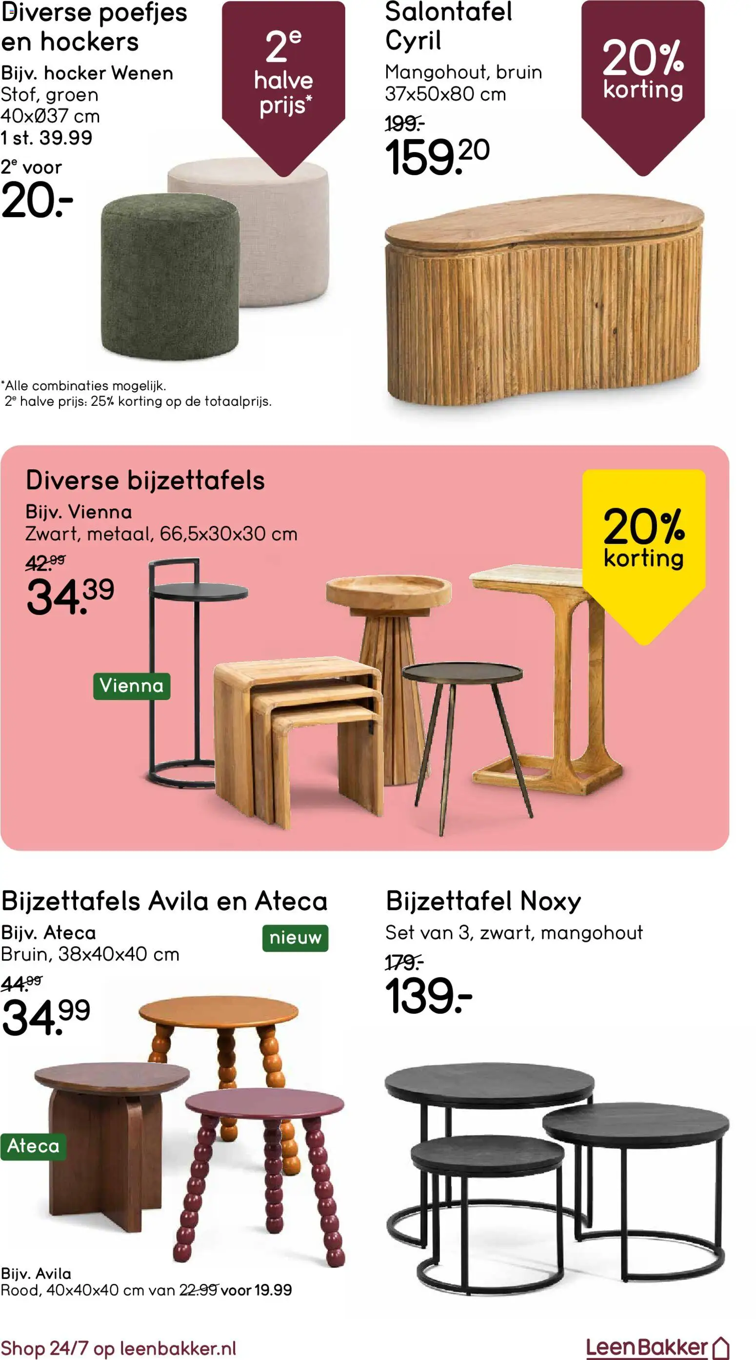 {H1} | Pagina: 9 | Producten: Bijzettafels