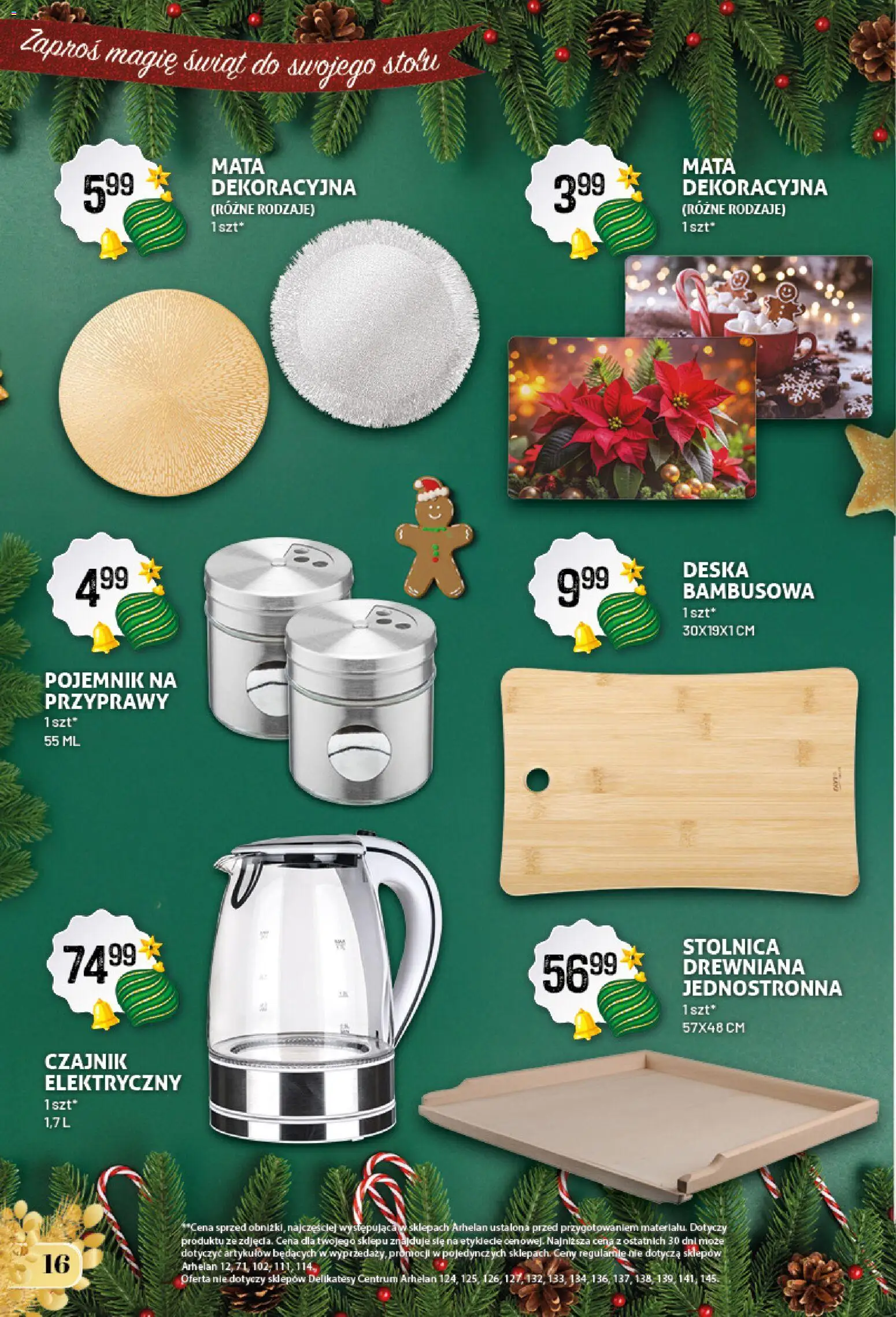 Arhelan Gazetka - Prezentobranie od 28.11.2025 | Strona: 16 | Produkty: Czajnik, Delikatesy, Przyprawy