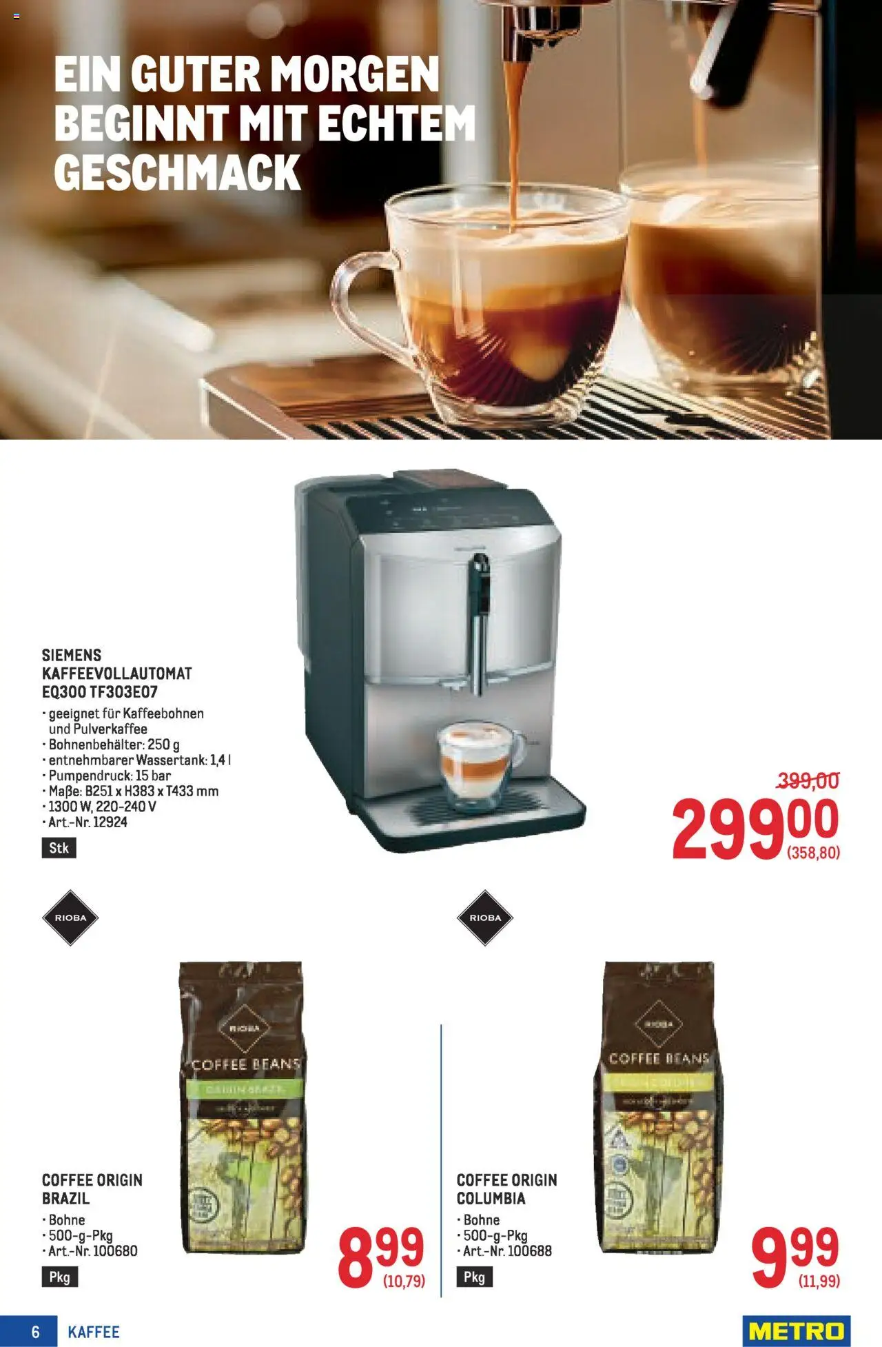 Metro  Kaffee Spezial gültig ab 04.09.2025 | Seite: 6 | Produkte: Kaffee