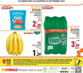 Volantino Conad del 10.09.2025 | Pagina: 28 | Prodotti: Banane, Limone, Prosciutto, Pasta