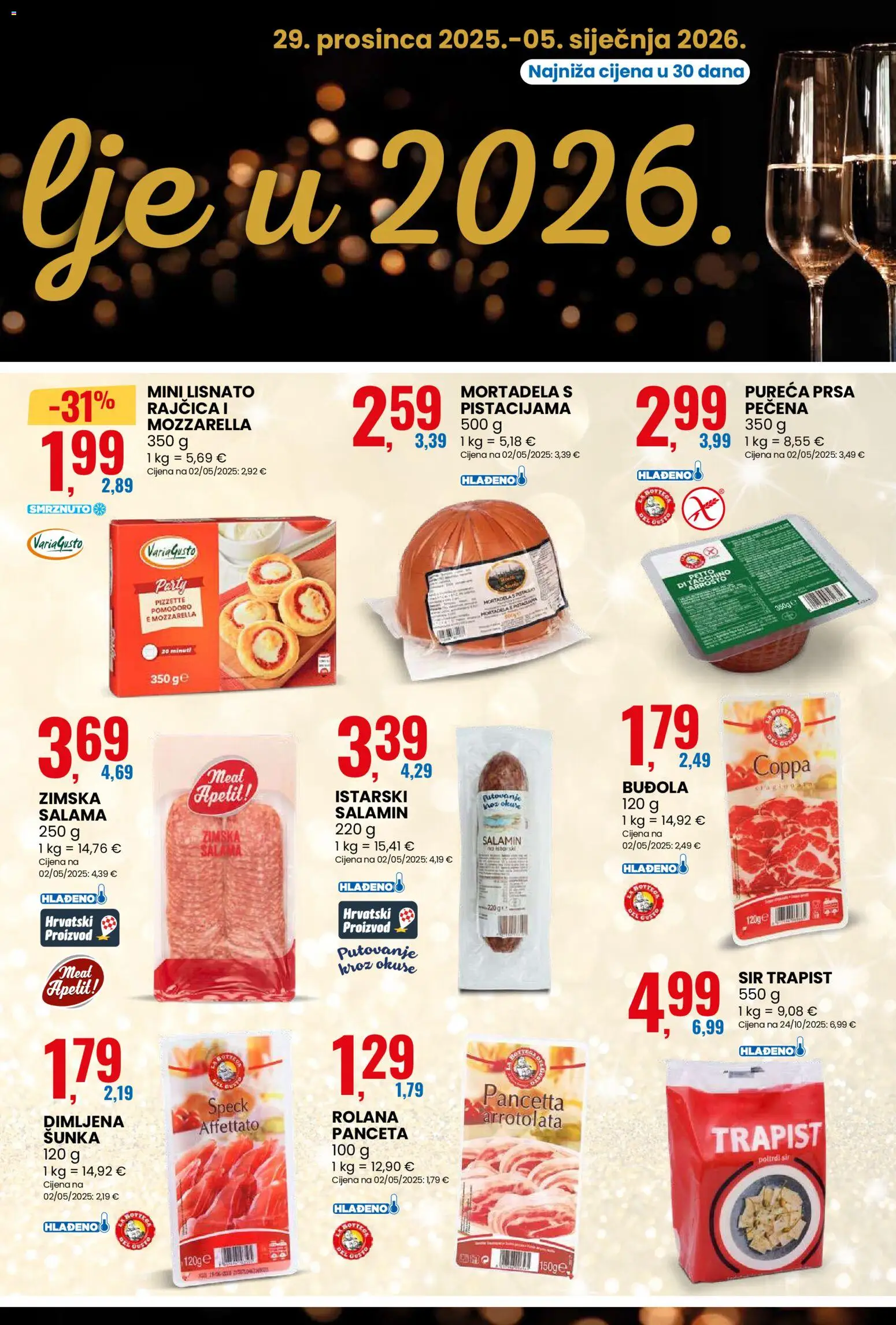 Eurospin katalog | vrijedi od 29.12.2025 | Stranica: 3 | Proizvodi: Mozzarella, Sir, Trapist, Panceta