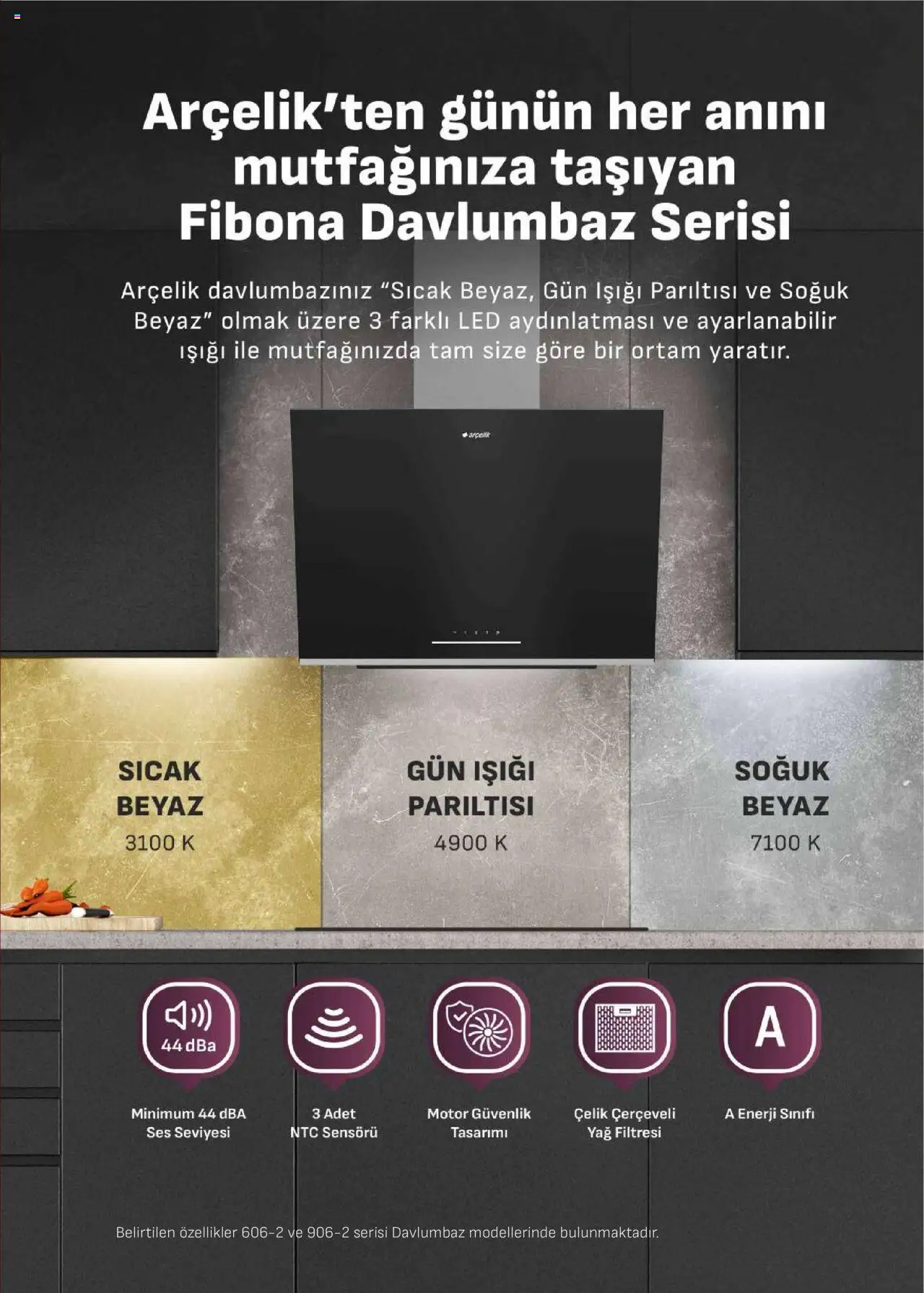 Arçelik Ankastre Kataloğu - 01.10.2025 tarihinden itibaren geçerlidir | Sayfa: 32 | Ürünler: Davlumbaz, Yağ, Ses