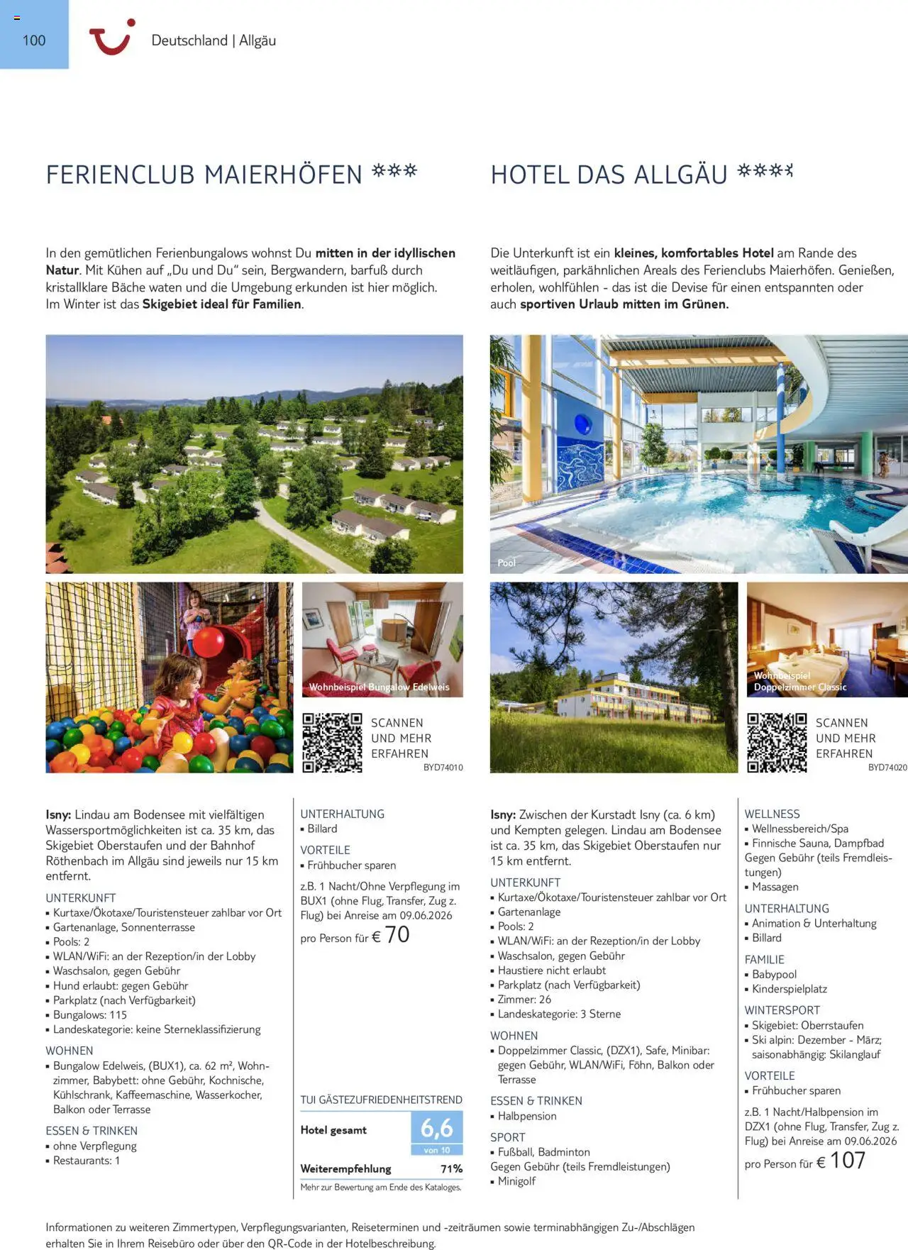 TUI Urlaub mit eigener Anreise 2025/26 – gültig ab 01.11.2025 | Seite: 100 | Produkte: Babybett, Ski