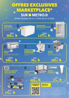 METRO - Prévisualisation de METRO - Offres Exclusives Marketplace valide à partir de 27.11.2025 | Page: 2 | Produits: Réfrigérateur, Robinet, Porte, Étagère