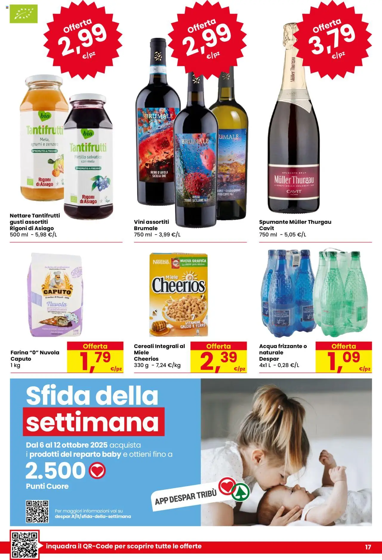 Volantino Despar del 02.10.2025 | Pagina: 17 | Prodotti: Cereali, Agrumi, Polo, Spumante