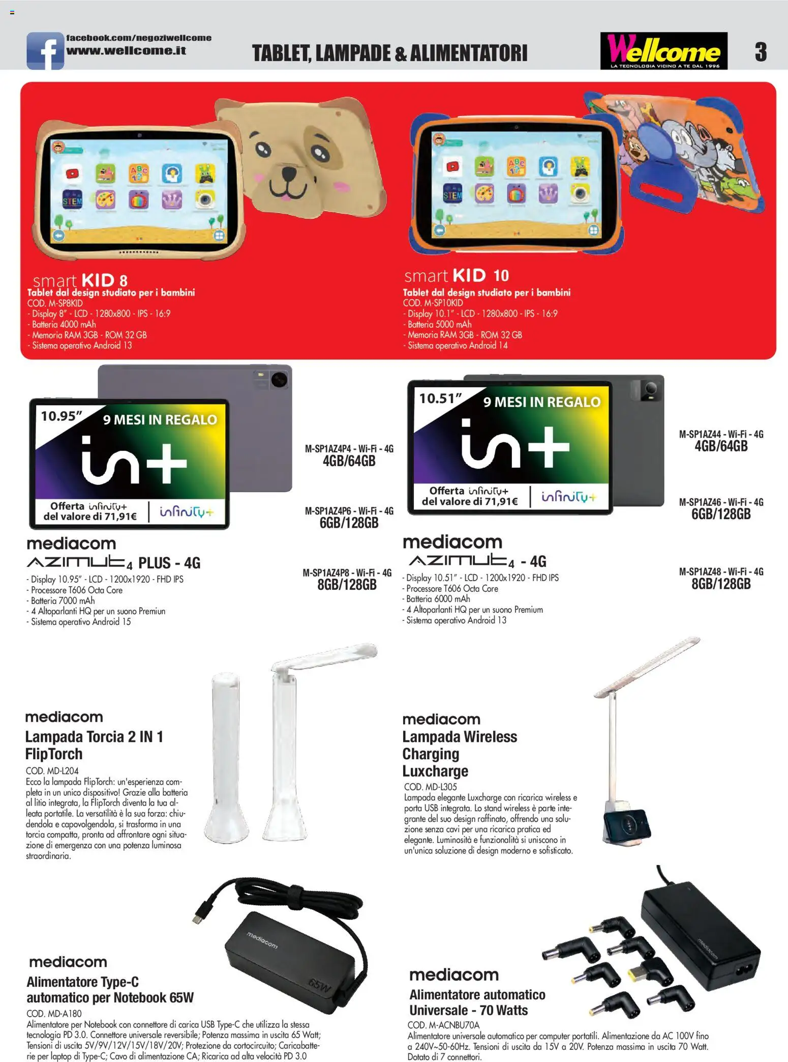 Volantino Wellcome del 23.12.2025 | Pagina: 3 | Prodotti: Notebook, Laptop, Cavo, Batteria