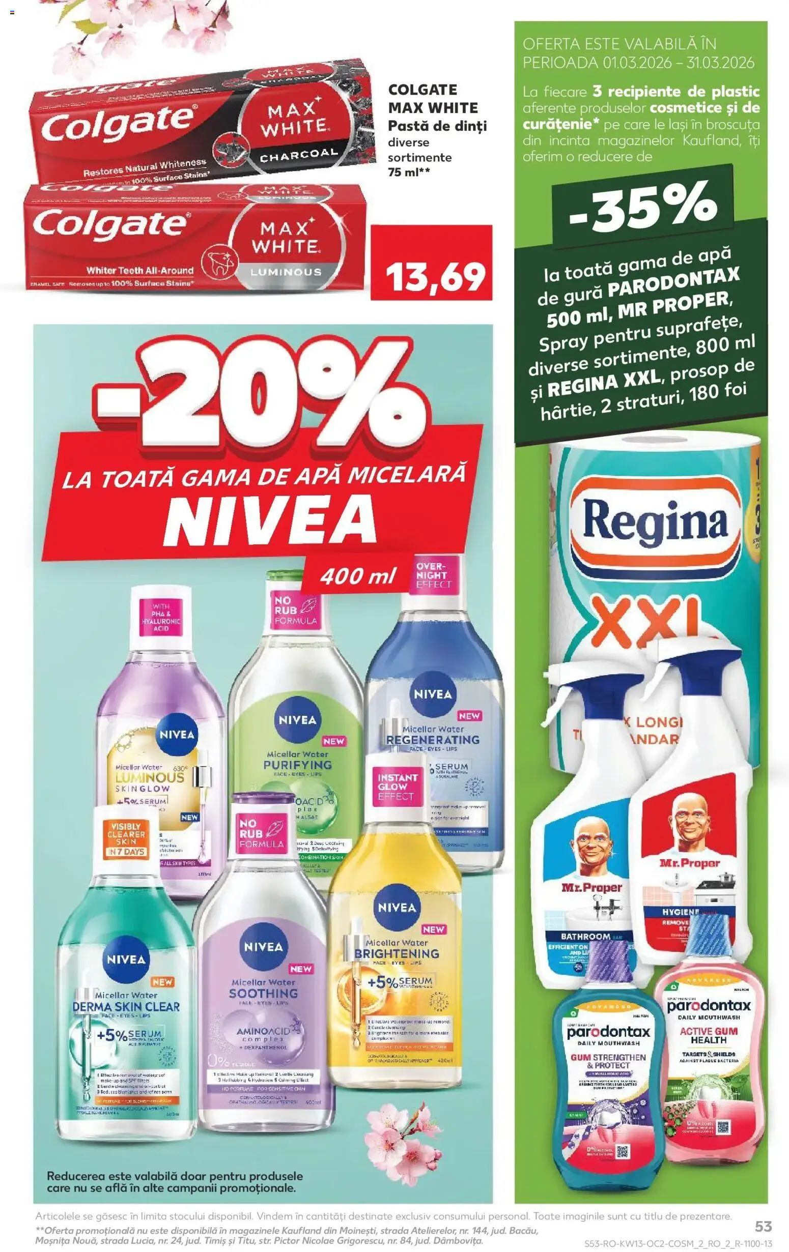 Noul catalog Kaufland – valabil de la 25.03.2026 | Pagină: 53 | Produse: Serum, Recipiente, Apă micelară, Pastă de dinți