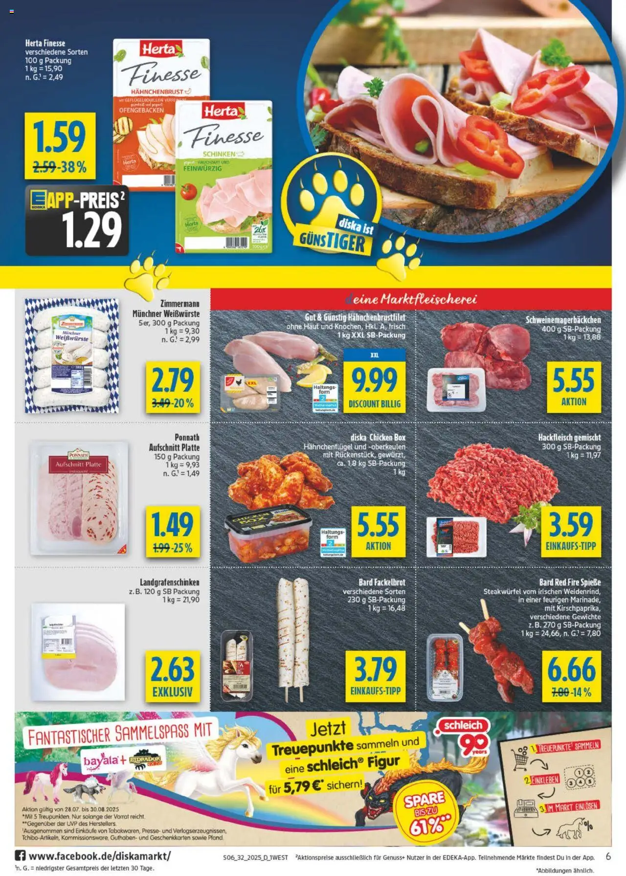 Diska - diska Angebote Bayern KW32 - gültig ab dem 04.08.2025 | Seite: 6 | Produkte: Presse, Spieße, Hackfleisch, Hahnchenbrust