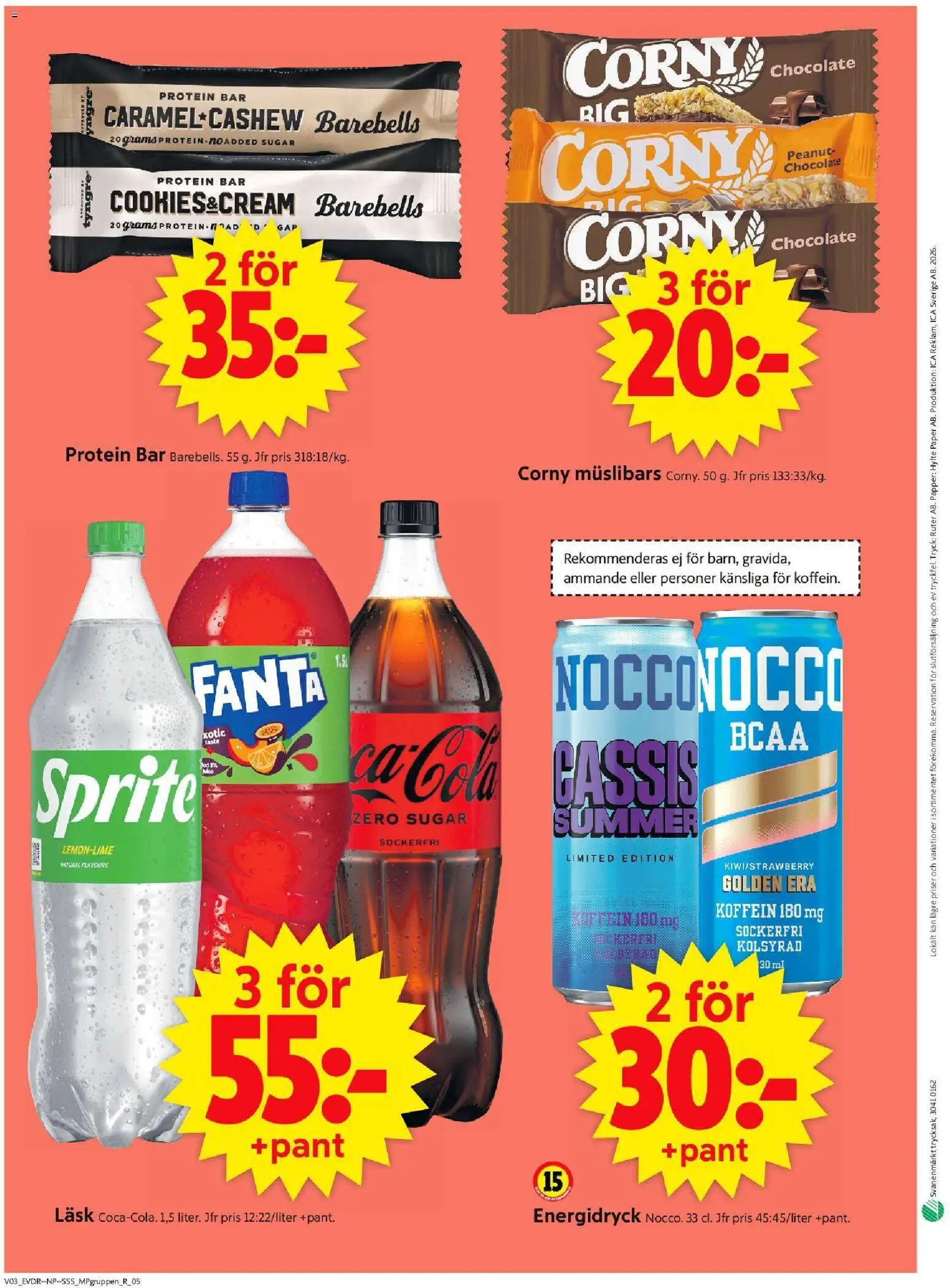 ICA Supermarket reklamblad aktuell från 12.01.2026 | Sida: 14 | Produkter: Fanta, Sprite, Energidryck, Papper