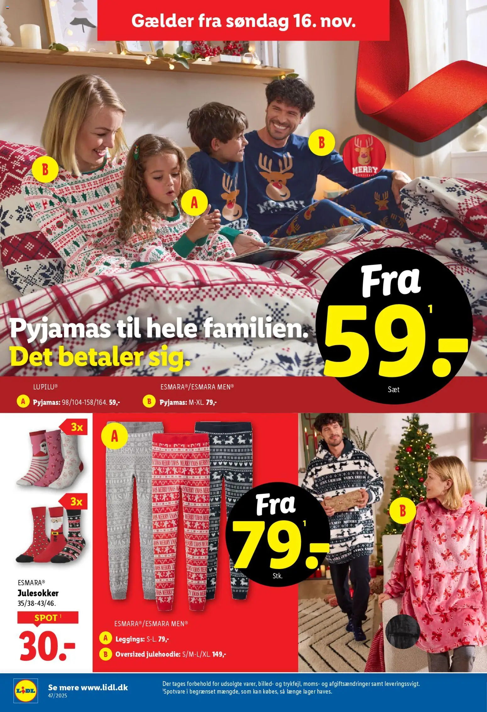 Lidl tilbudsavis – gyldig fra 16.11.2025 | Side: 19 | Produkter: Pyjamas, Leggings, Søm