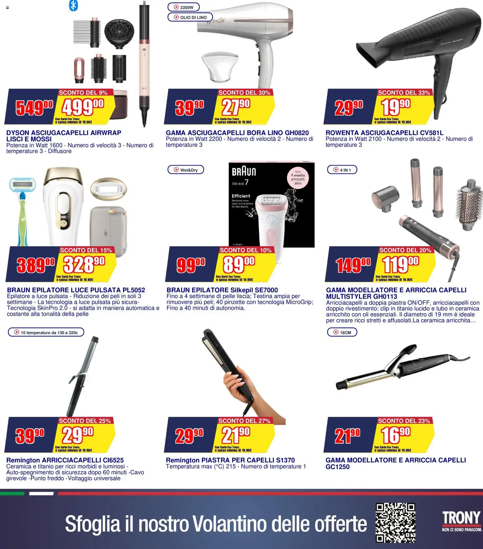 Volantino Trony del 27.12.2025 | Pagina: 10 | Prodotti: Arricciacapelli, Cavo, Epilatore, Piastra per capelli