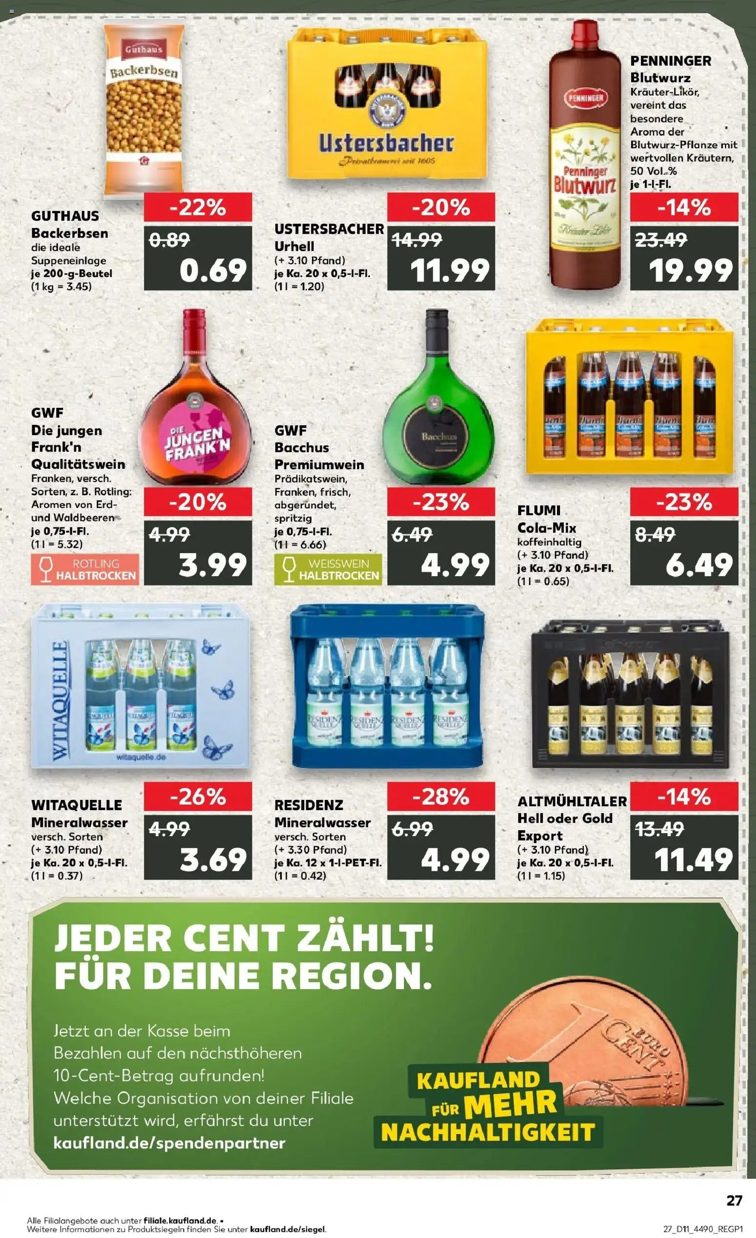 Kaufland Prospekt Donauwörth	 – gültig ab 12.03.2026 | Seite: 27 | Produkte: Cola, Weißwein, Mineralwasser